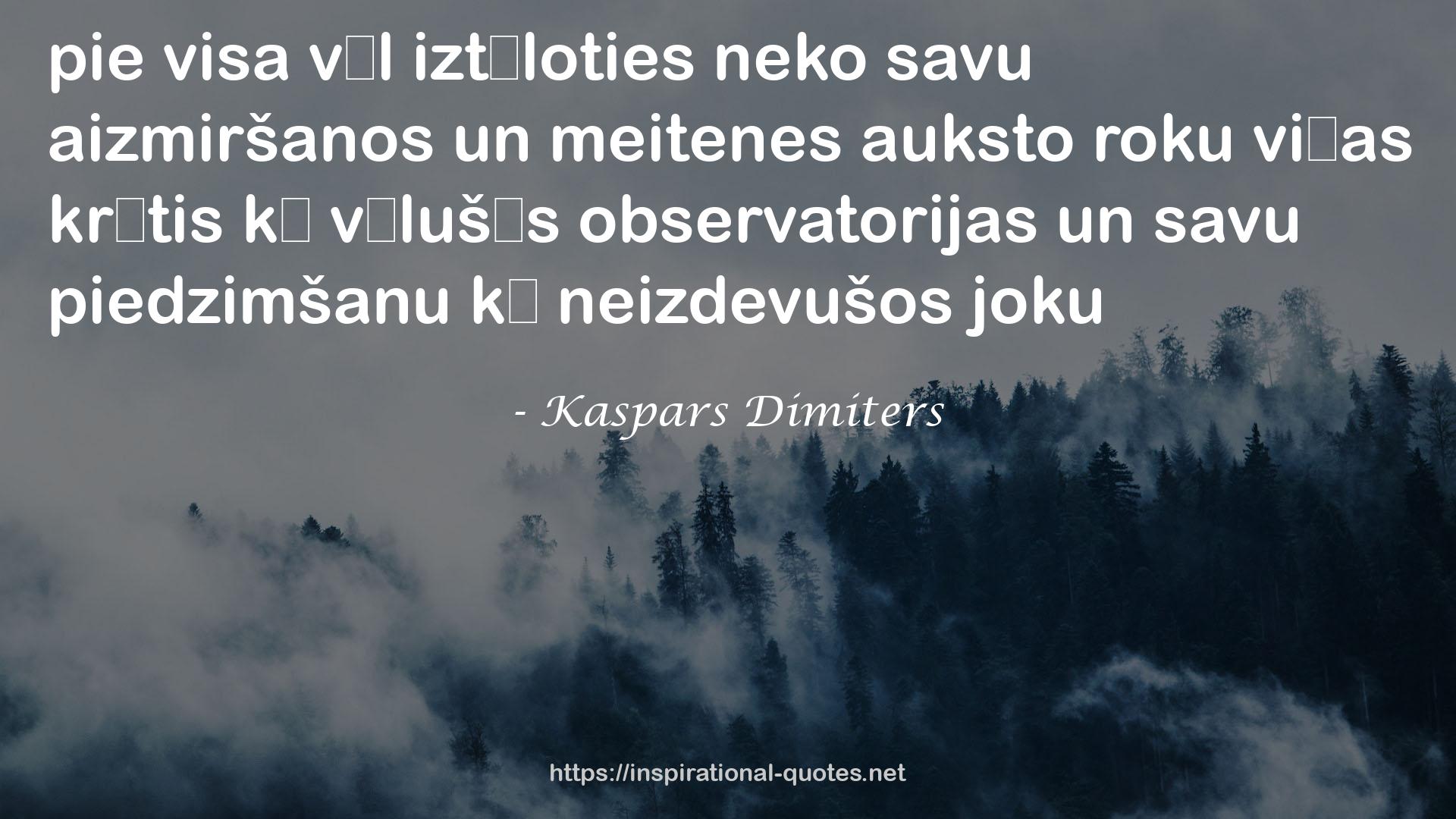 Kaspars Dimiters QUOTES