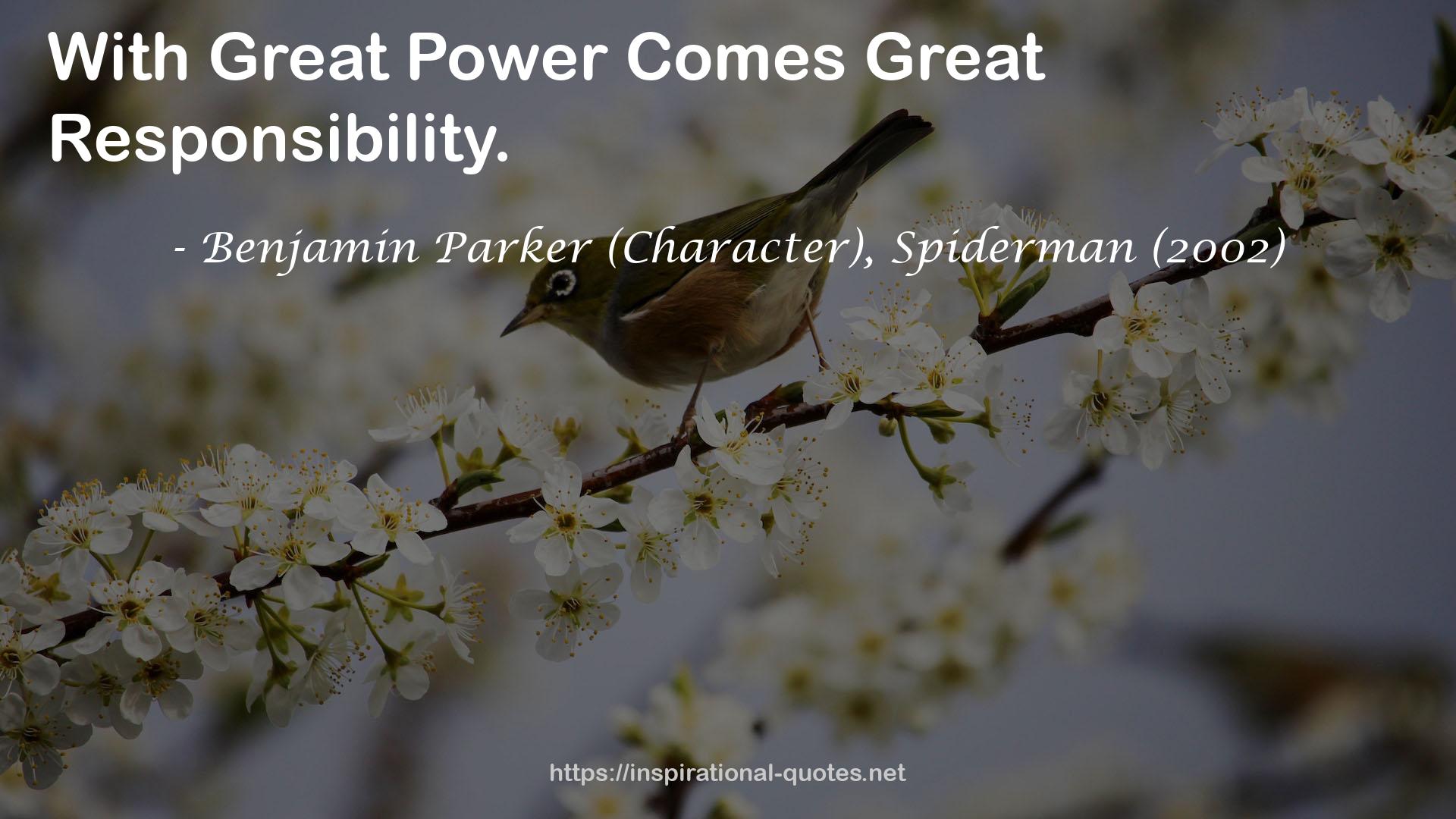 Benjamin Parker (Character), Spiderman (2002) QUOTES