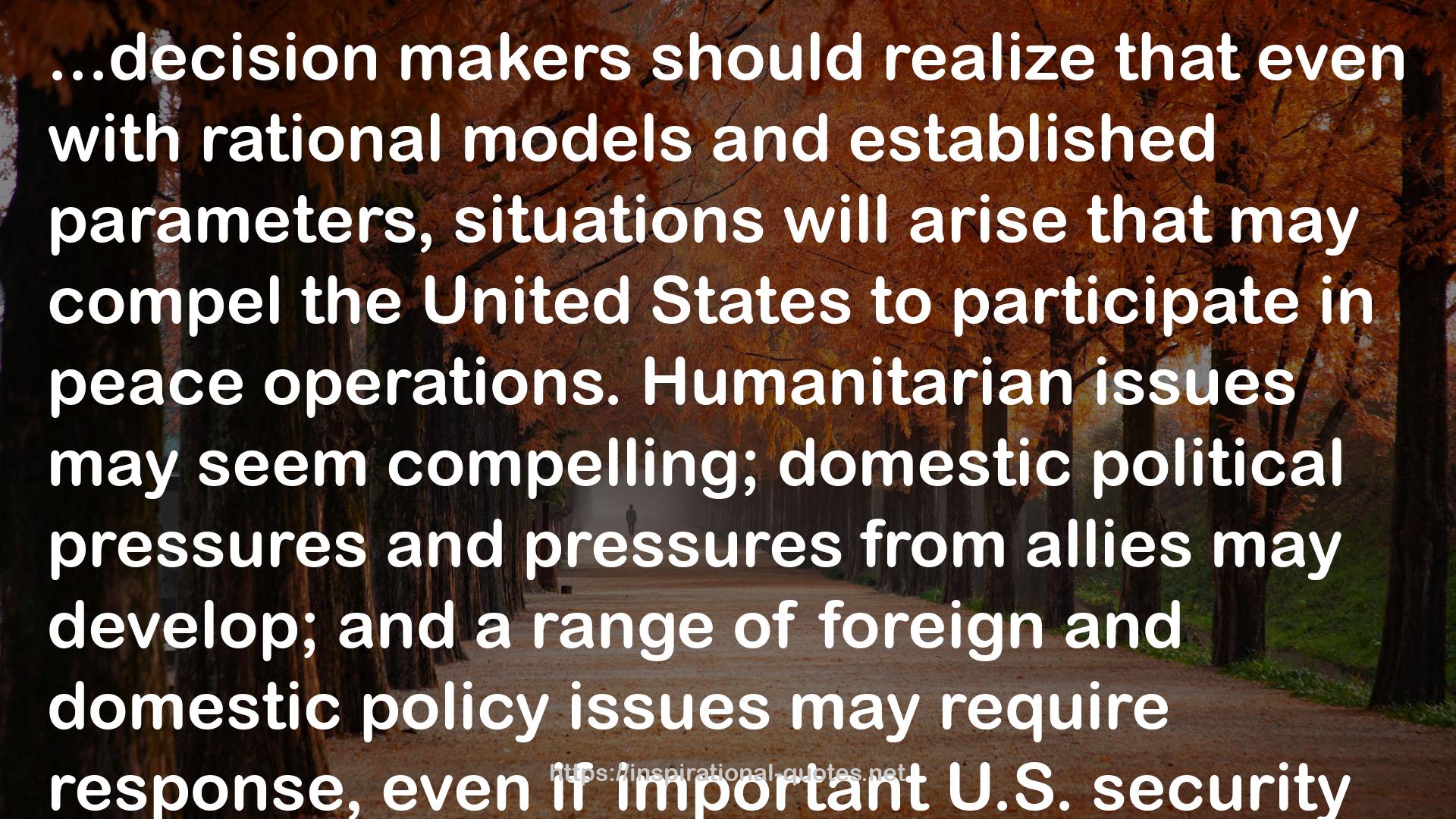 Peace Operations: Developing an American Strategy QUOTES