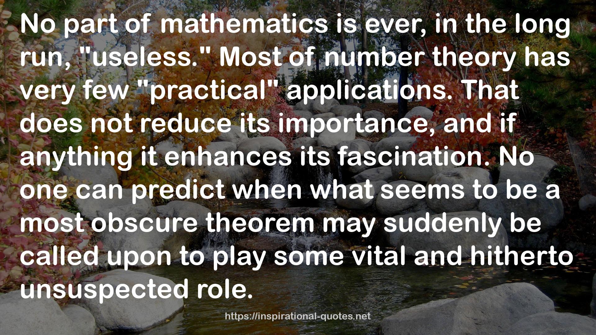 Excursions in Number Theory QUOTES