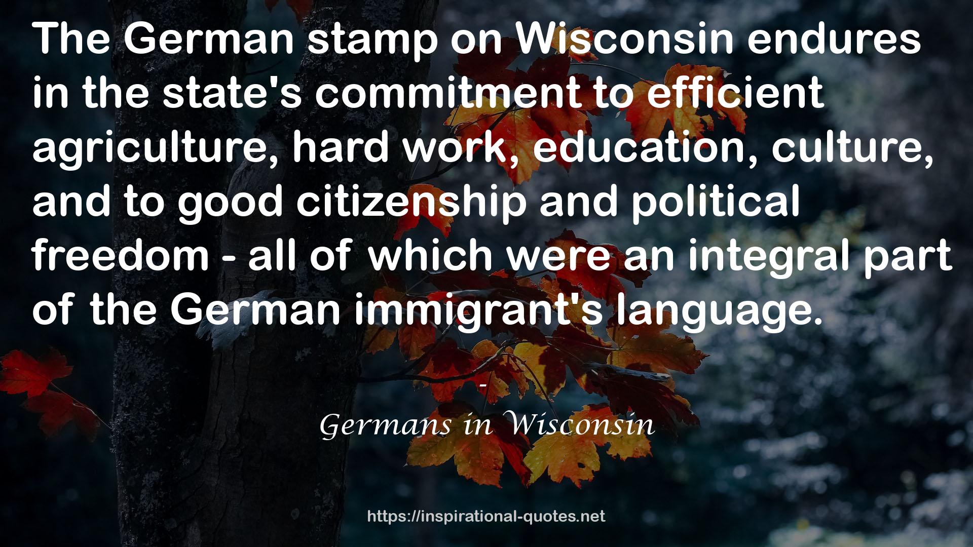 Germans in Wisconsin QUOTES