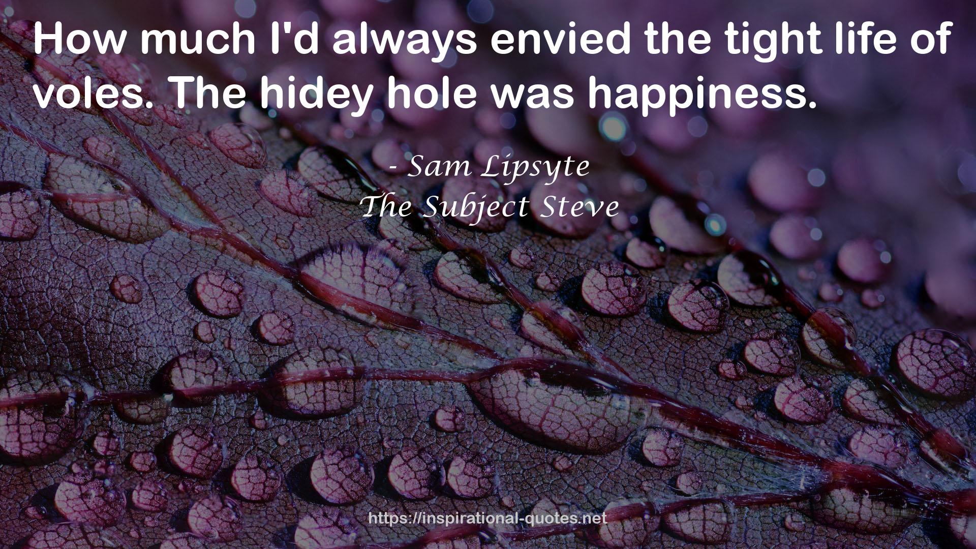 The hidey hole  QUOTES