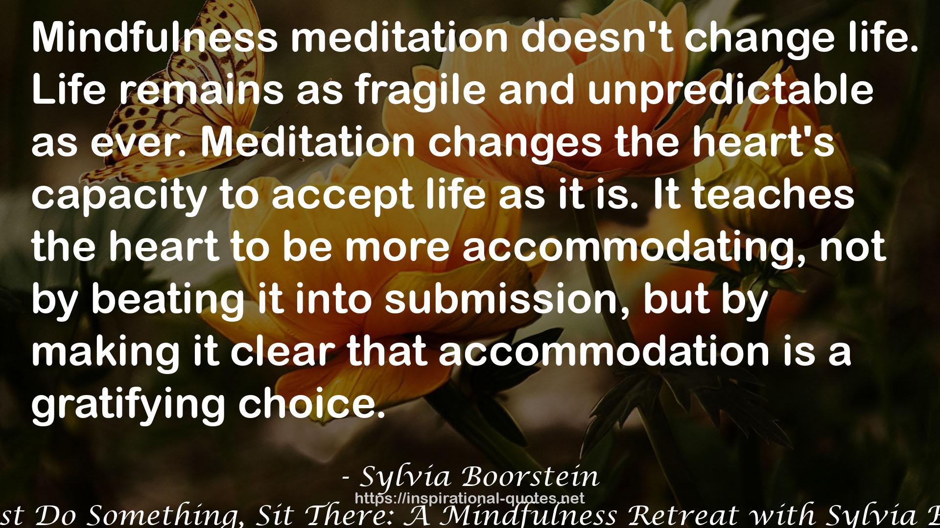 Don't Just Do Something, Sit There: A Mindfulness Retreat with Sylvia Boorstein QUOTES