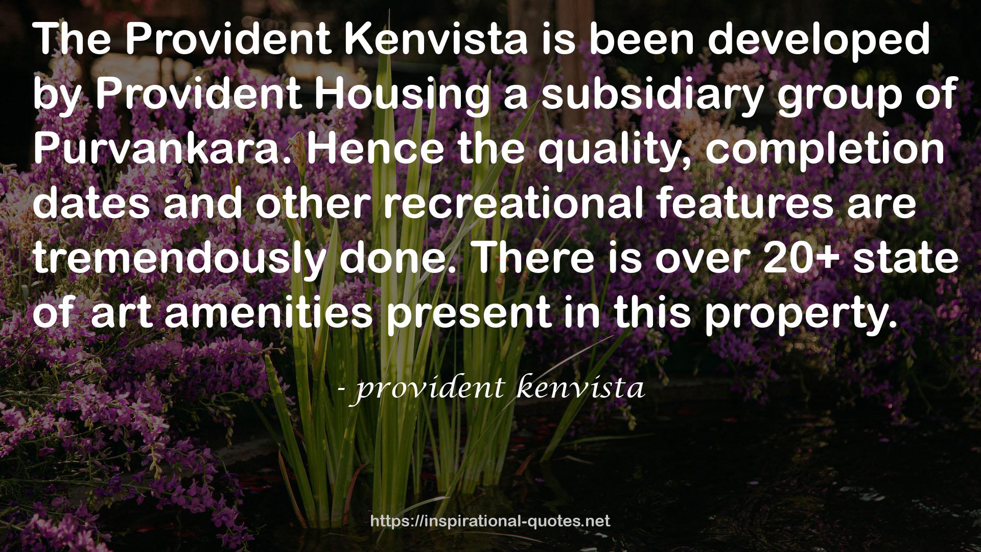 provident kenvista QUOTES