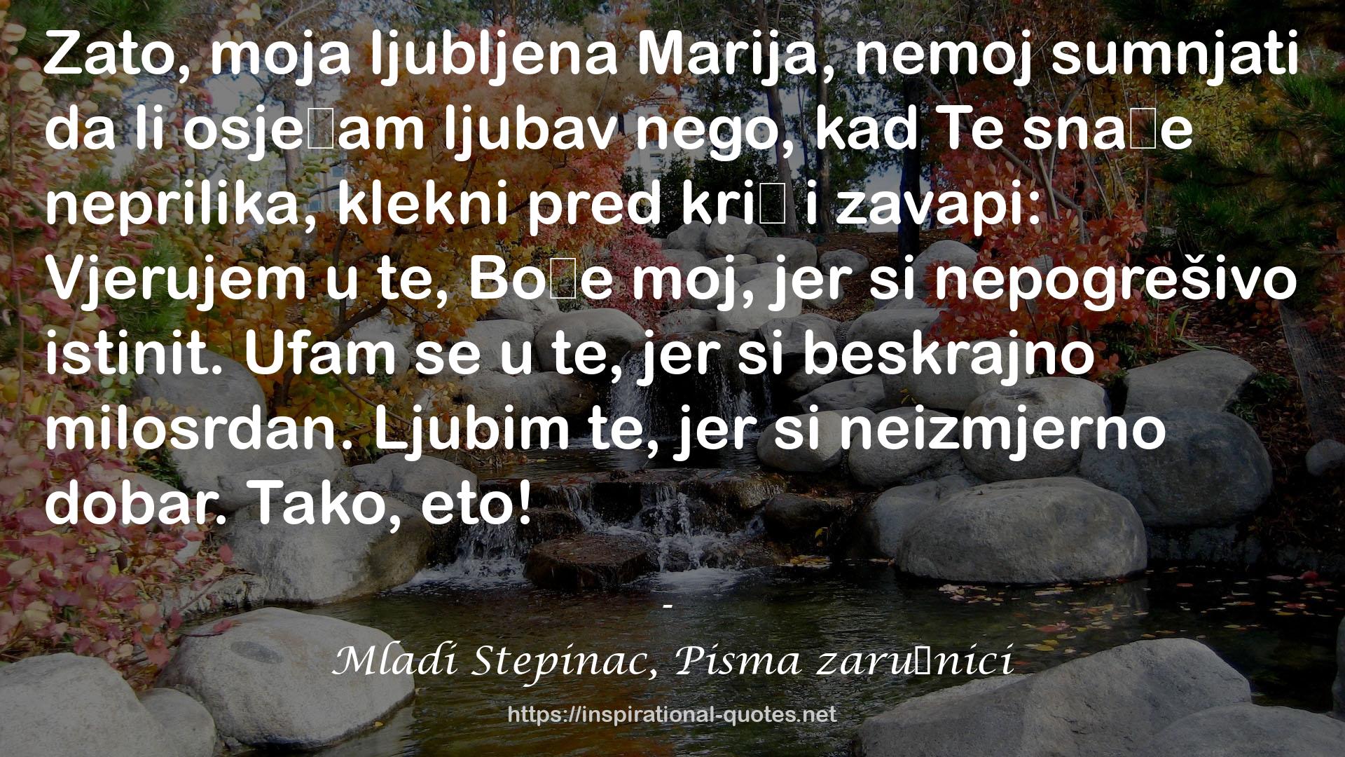 Mladi Stepinac, Pisma zaručnici QUOTES