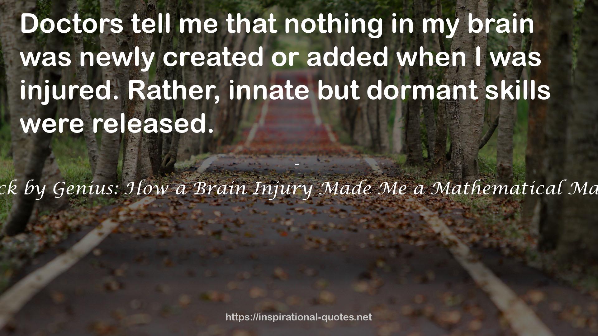 Struck by Genius: How a Brain Injury Made Me a Mathematical Marvel QUOTES