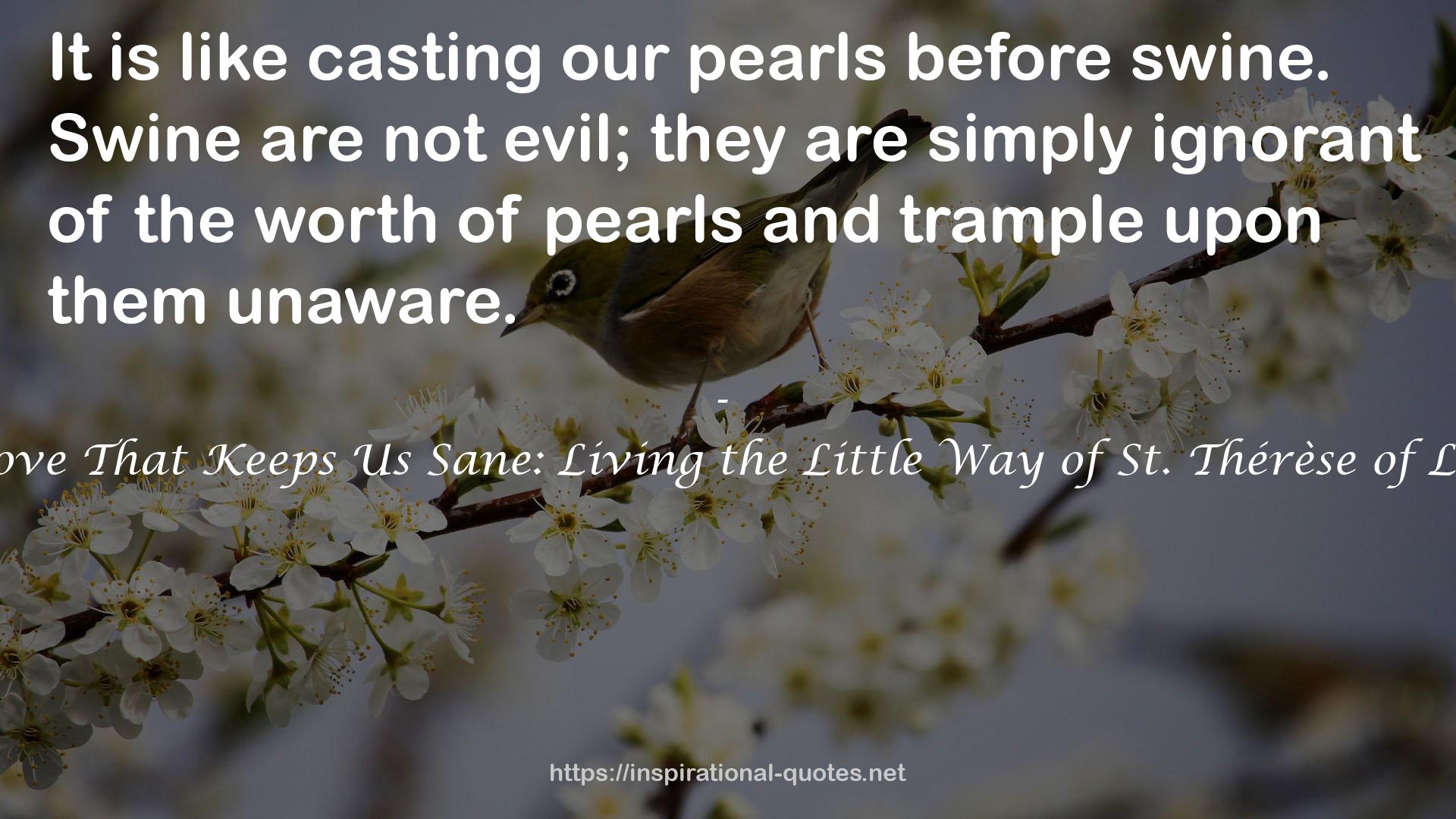 The Love That Keeps Us Sane: Living the Little Way of St. Thérèse of Lisieux QUOTES