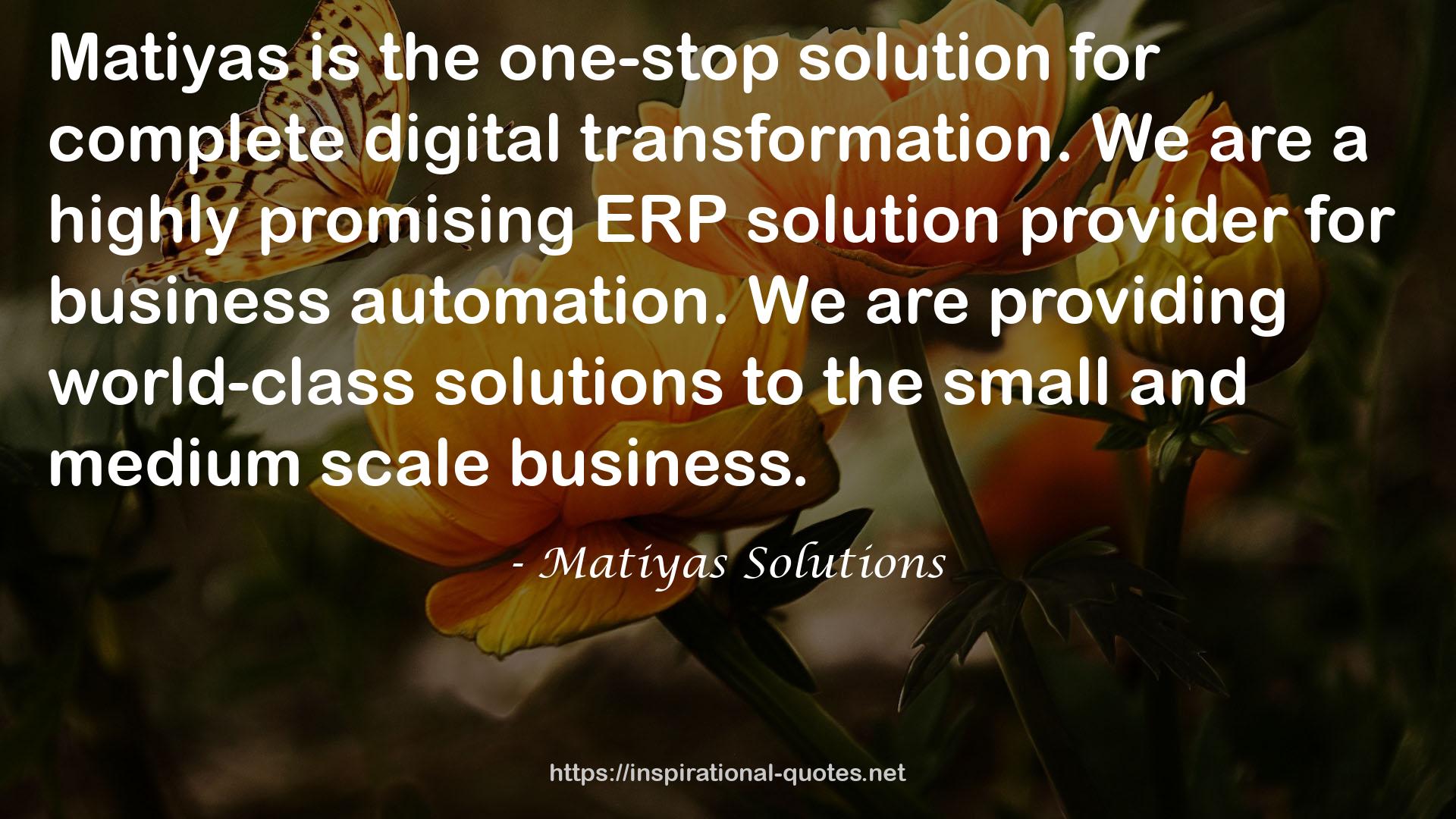 Matiyas Solutions QUOTES
