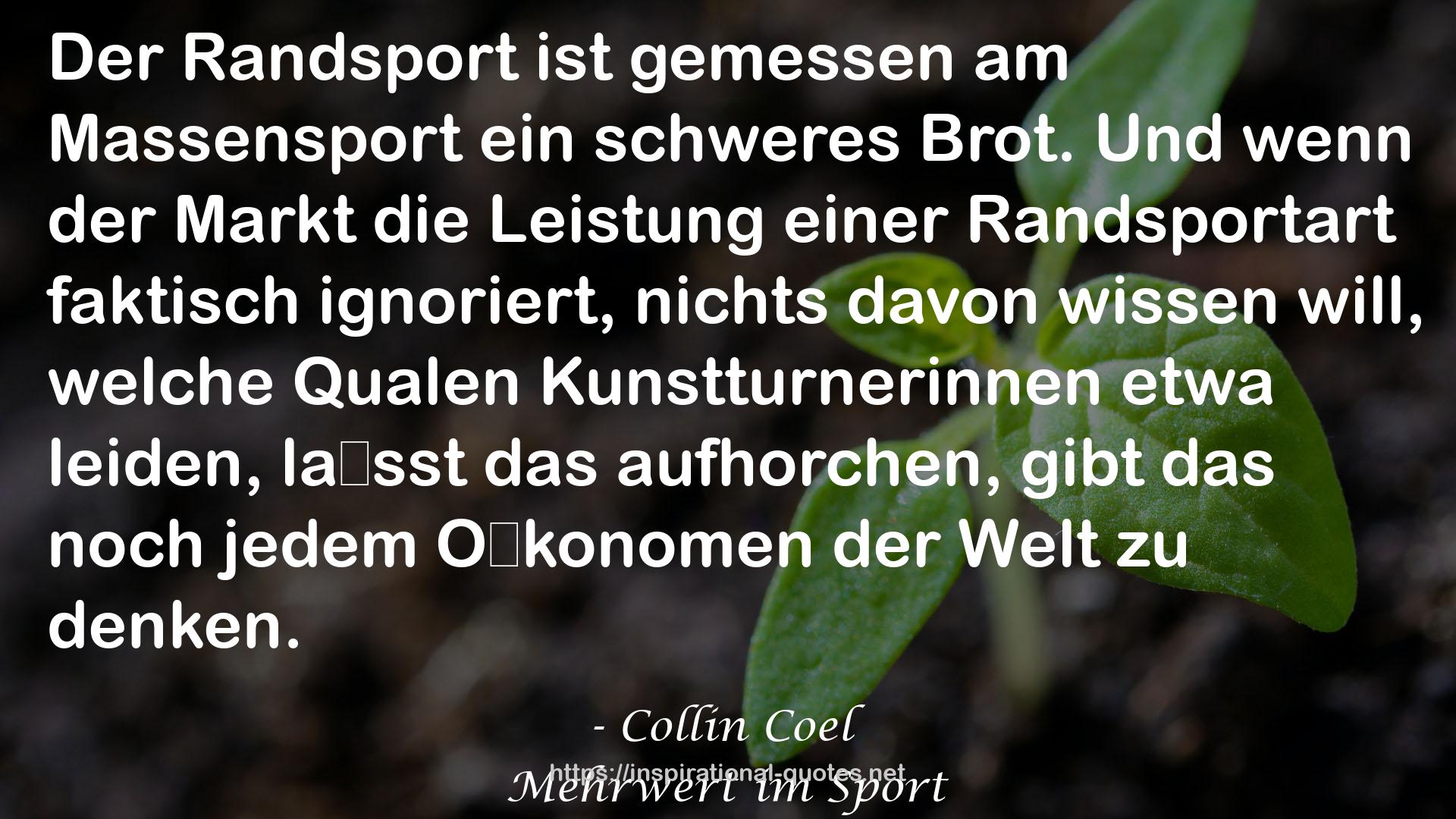 Mehrwert im Sport QUOTES