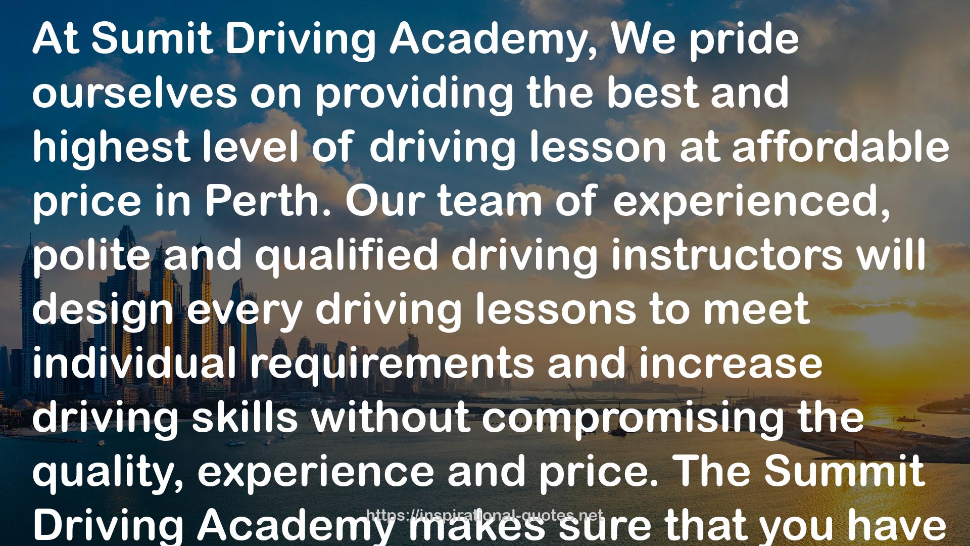 Sumit Driving Academy QUOTES