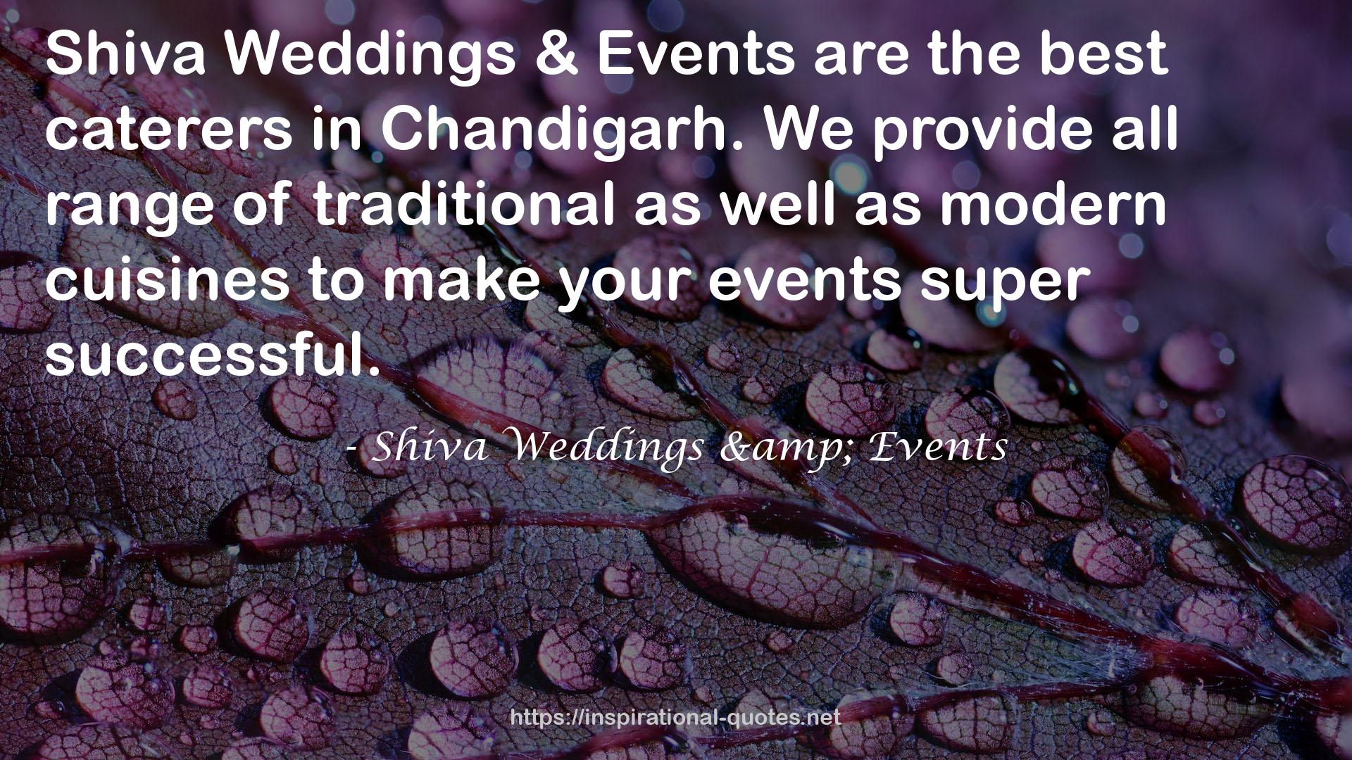 Shiva Weddings & Events QUOTES