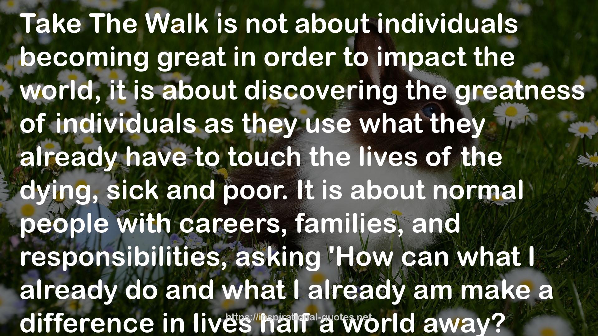 Take The Walk: A Journey to Awareness, to Action, and to Hope QUOTES