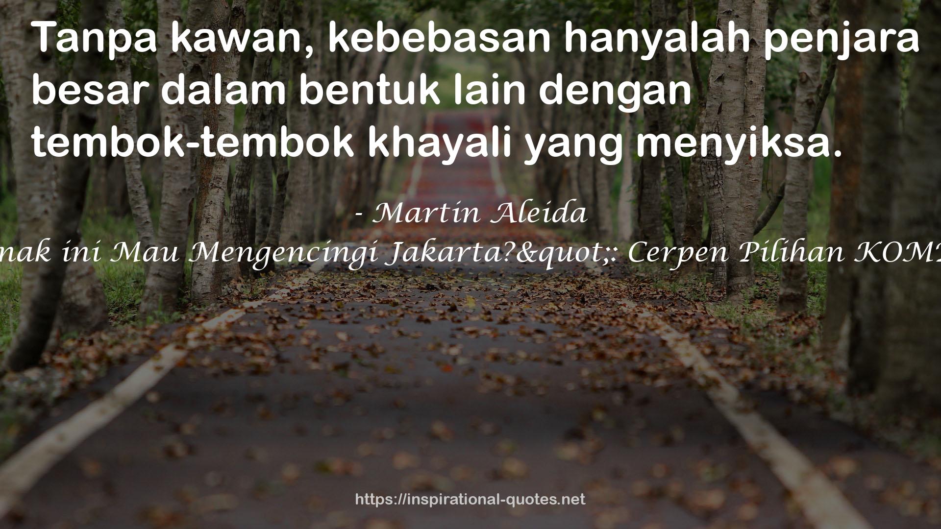 "Anak ini Mau Mengencingi Jakarta?": Cerpen Pilihan KOMPAS 2015 QUOTES