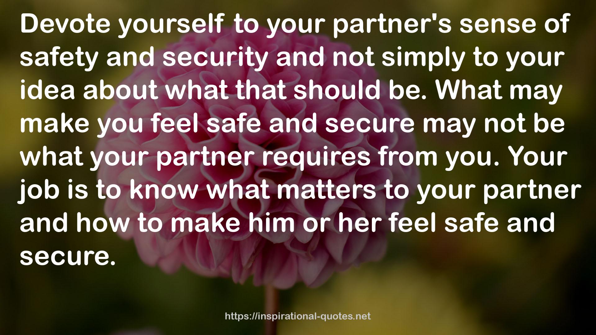 your partner's sense  QUOTES