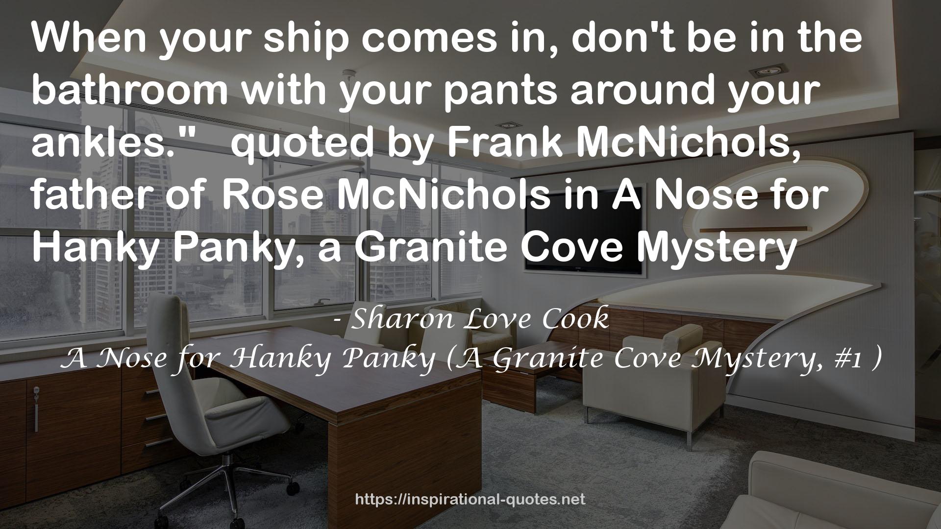 A Nose for Hanky Panky (A Granite Cove Mystery, #1 ) QUOTES