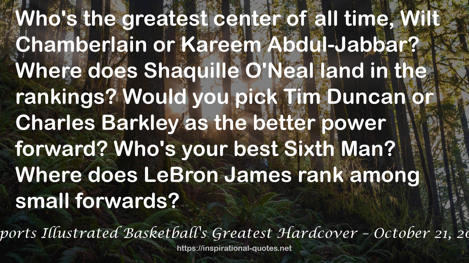 Sports Illustrated Basketball's Greatest Hardcover – October 21, 2014 QUOTES