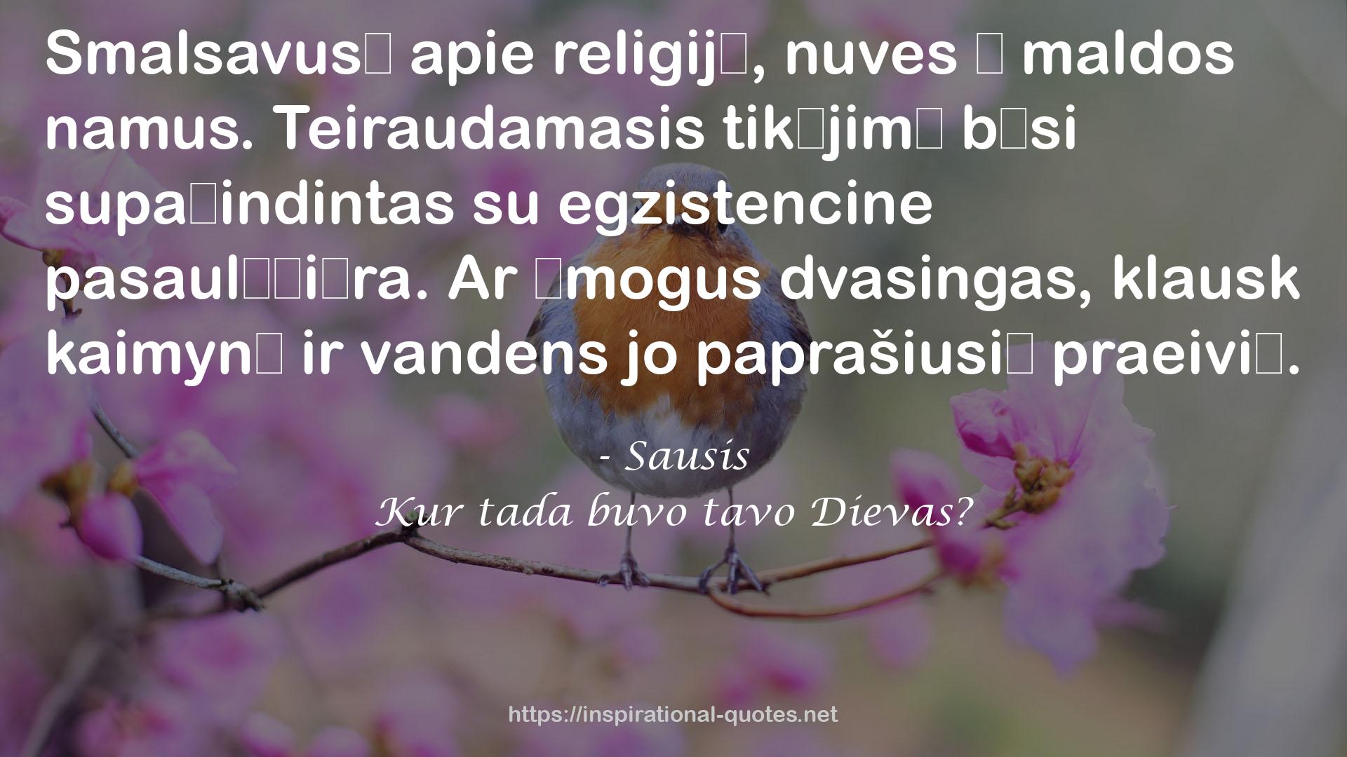 Kur tada buvo tavo Dievas? QUOTES