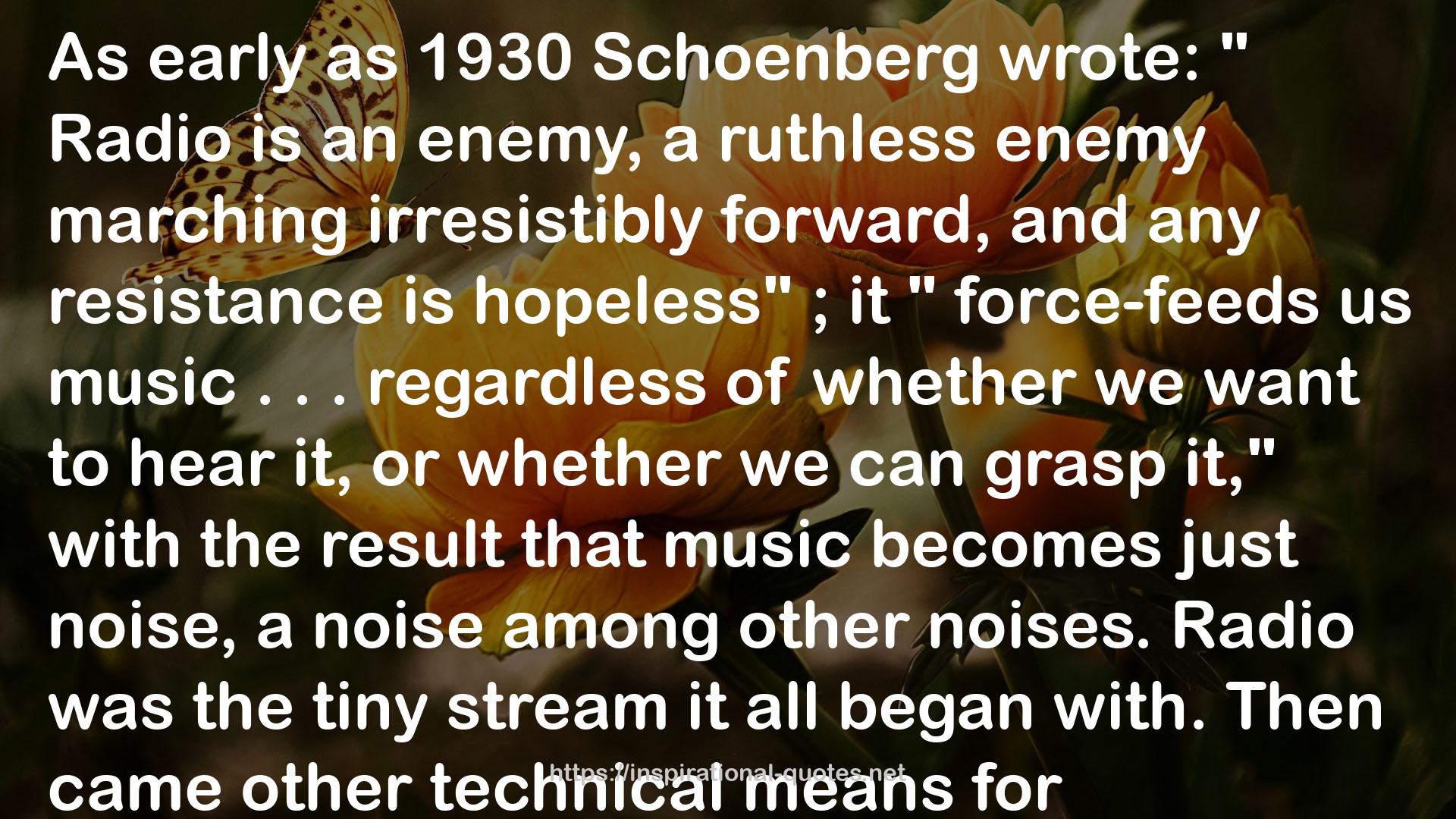 Schoenberg  QUOTES