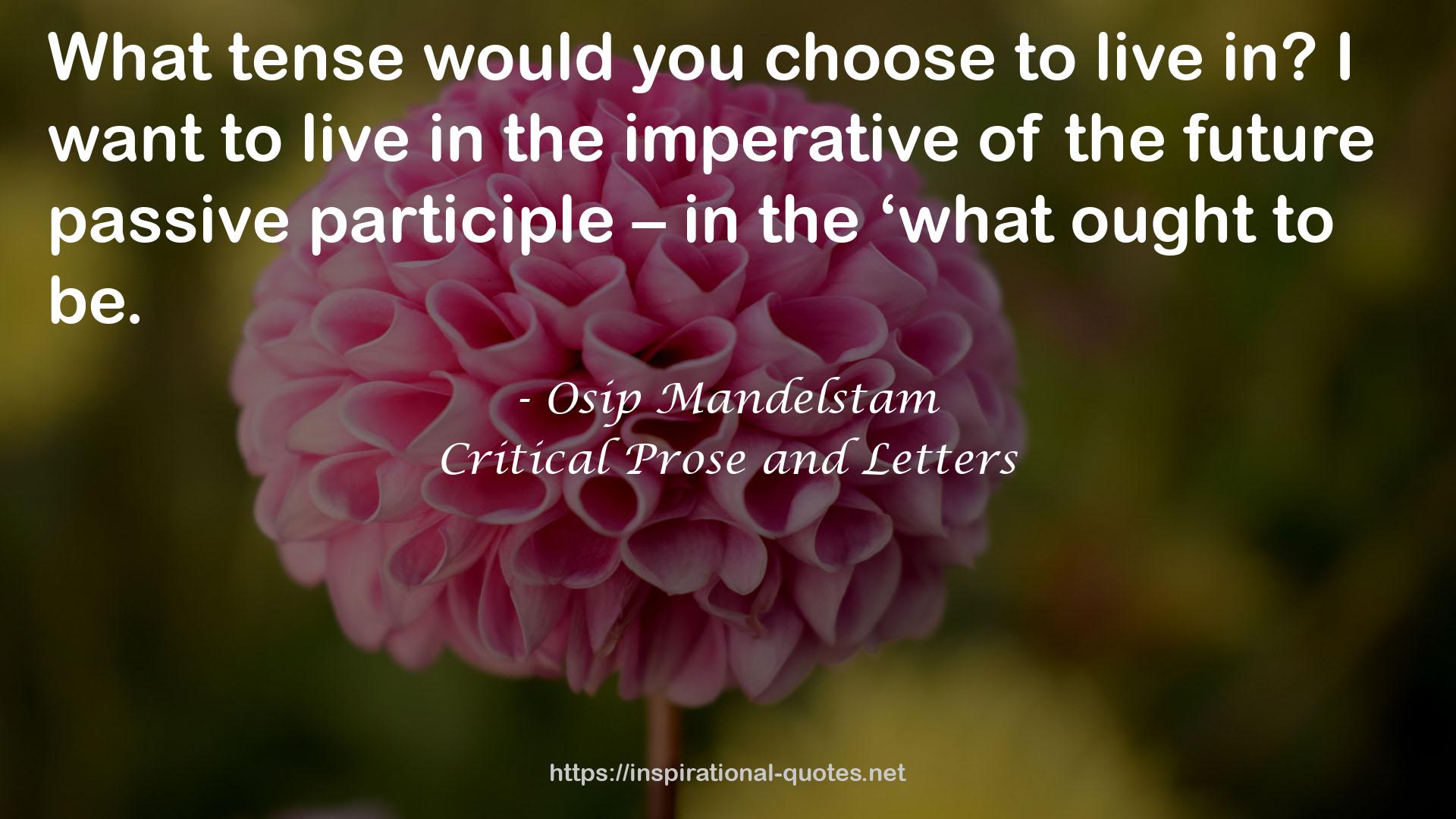 Critical Prose and Letters QUOTES