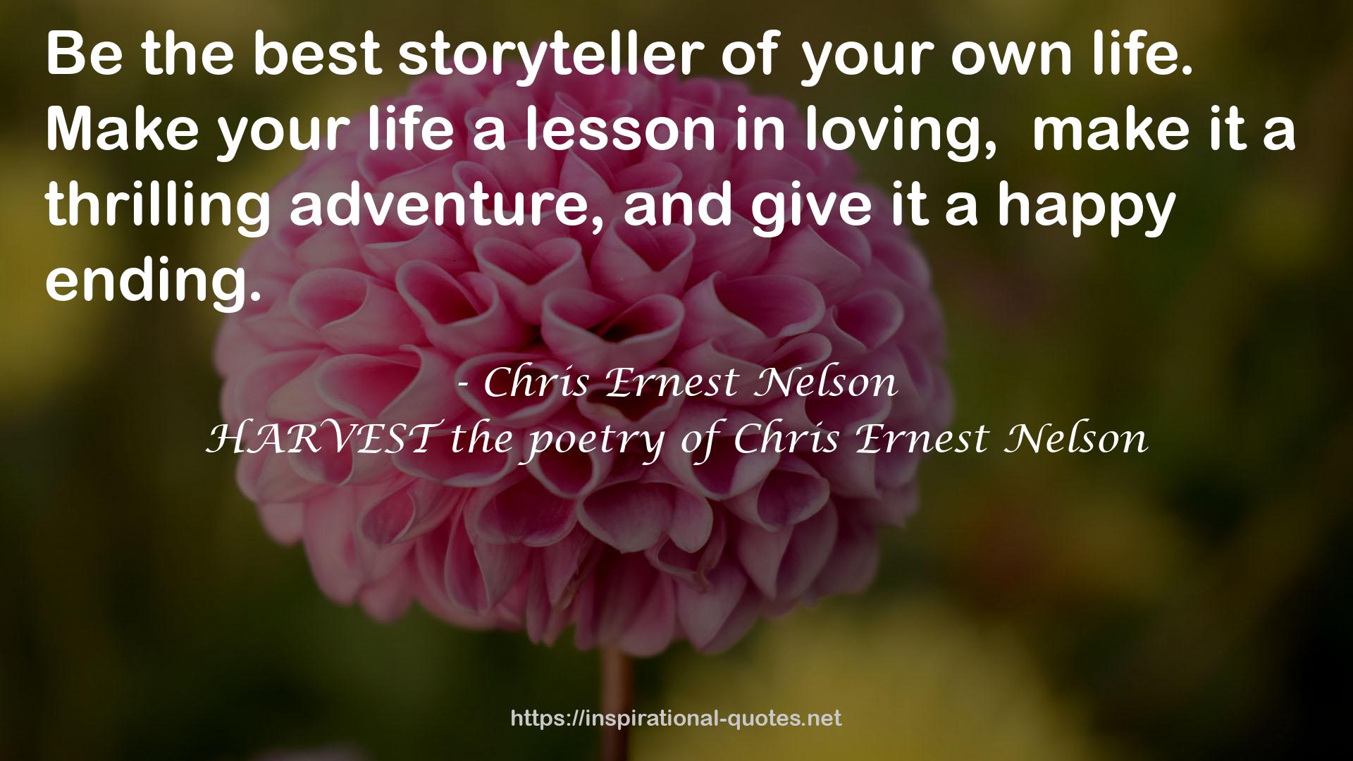 HARVEST the poetry of Chris Ernest Nelson QUOTES