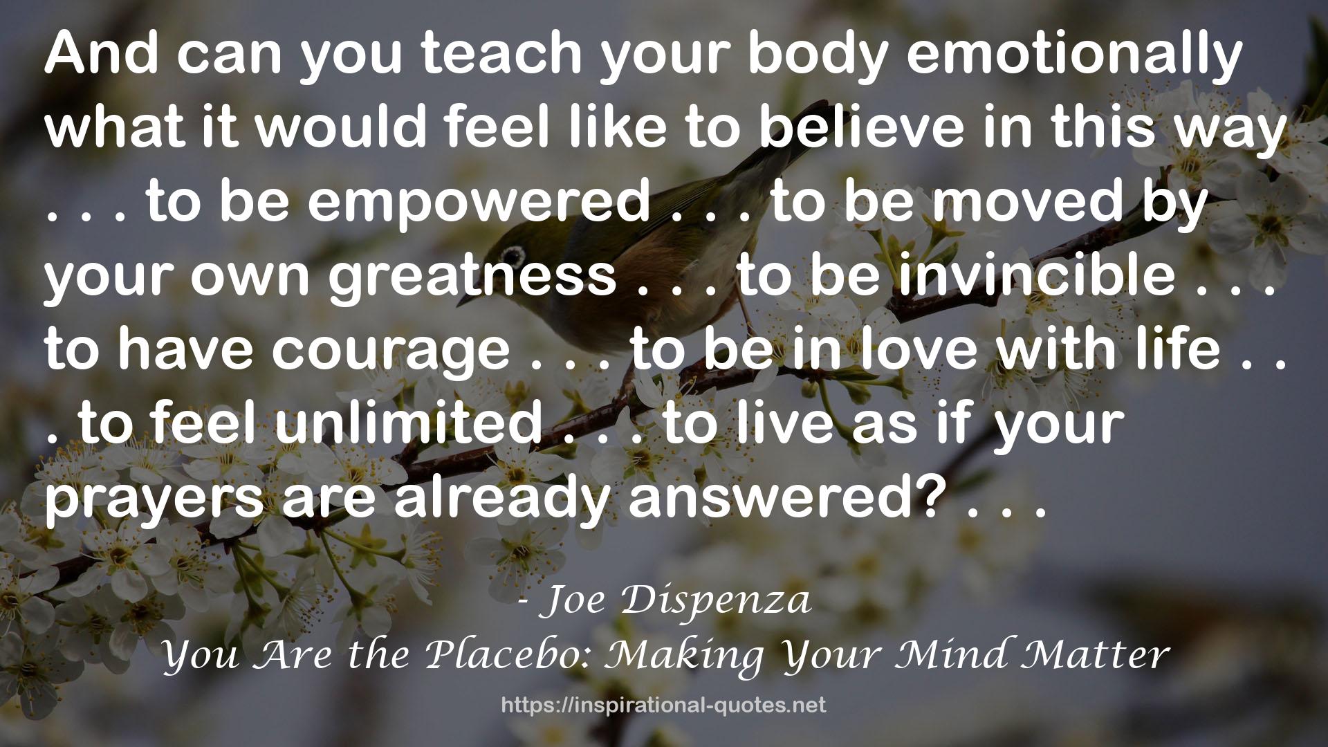 You Are the Placebo: Making Your Mind Matter QUOTES