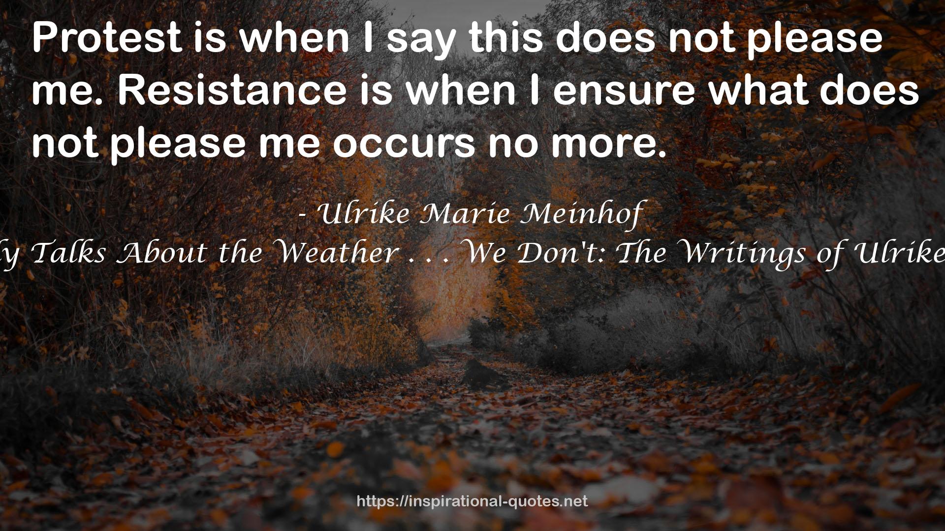 Everybody Talks About the Weather . . . We Don't: The Writings of Ulrike Meinhof QUOTES