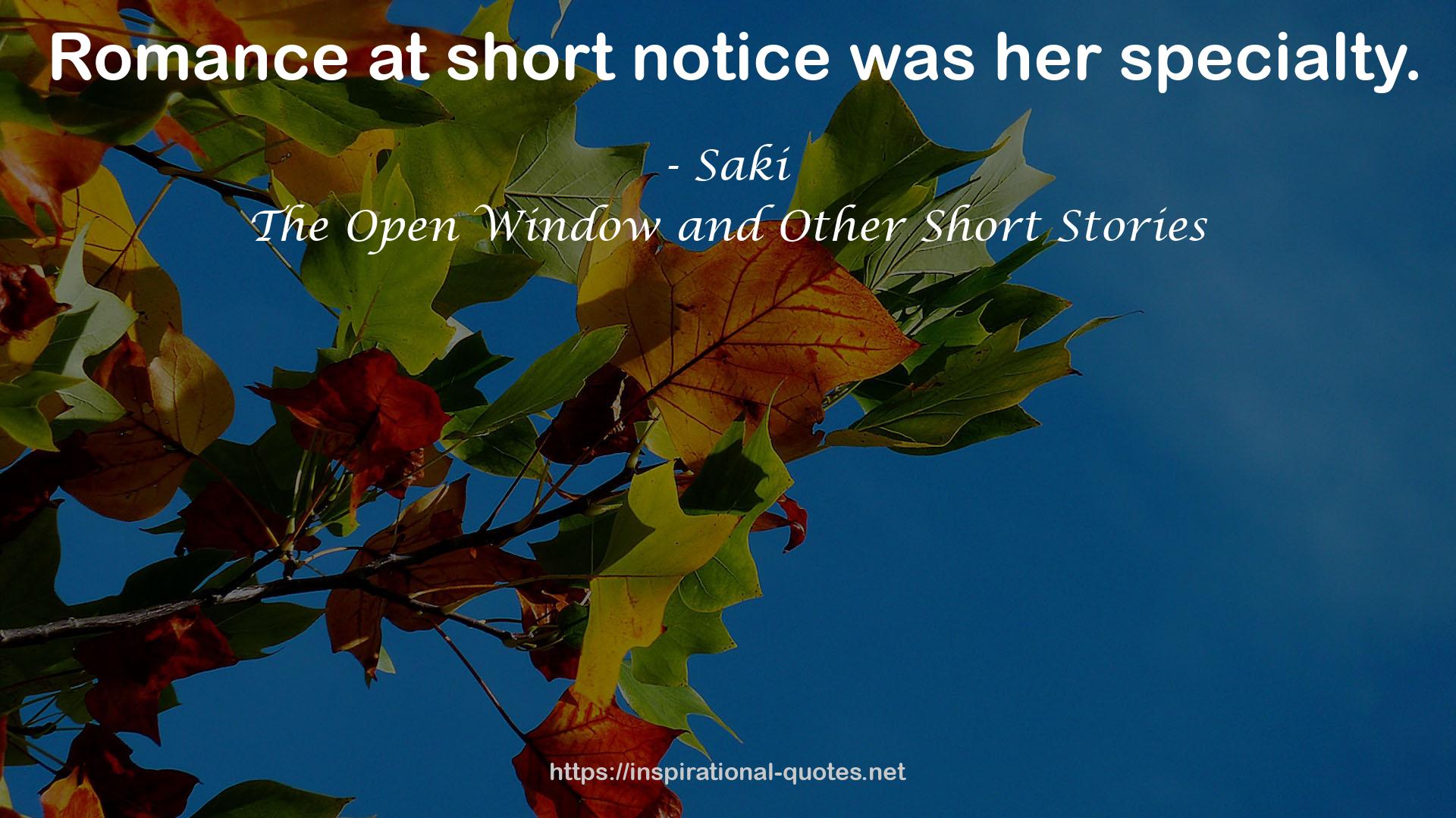 The Open Window and Other Short Stories QUOTES