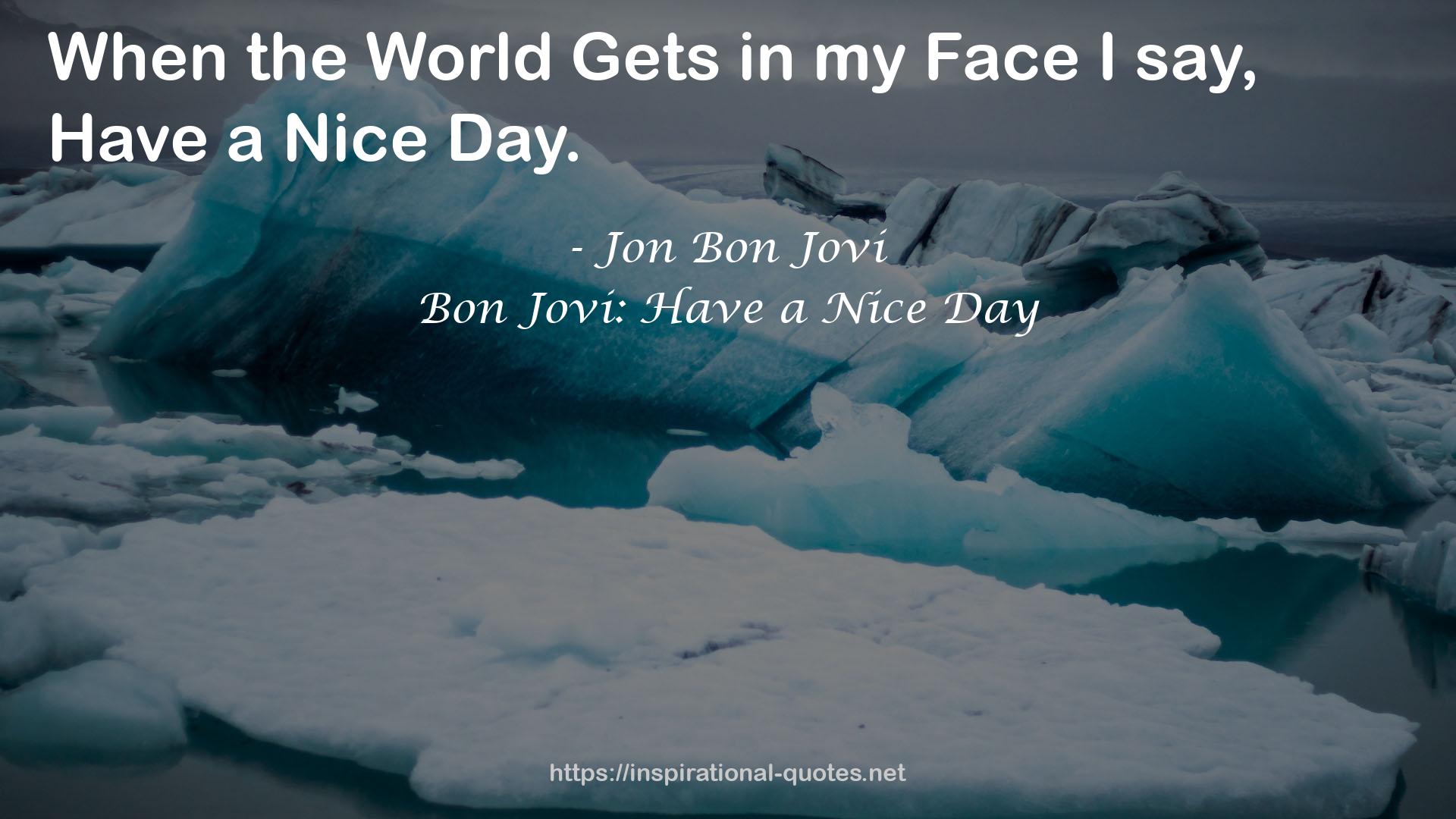 Bon Jovi: Have a Nice Day QUOTES