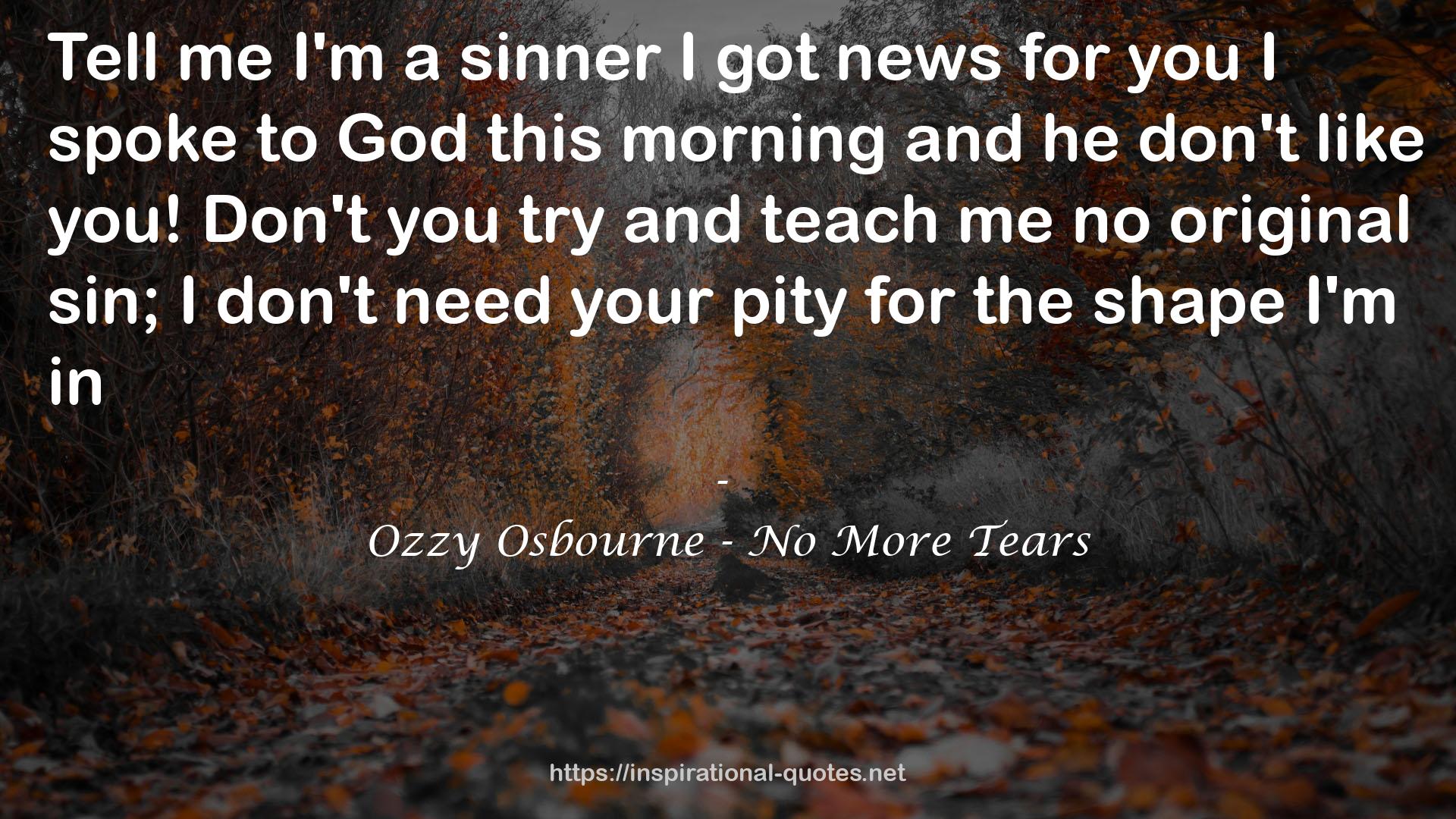 Ozzy Osbourne - No More Tears QUOTES