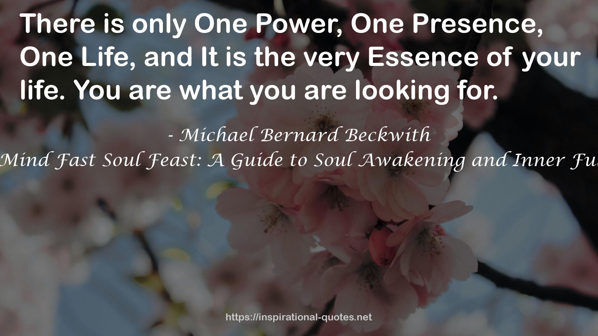 40 Day Mind Fast Soul Feast: A Guide to Soul Awakening and Inner Fulfillment QUOTES