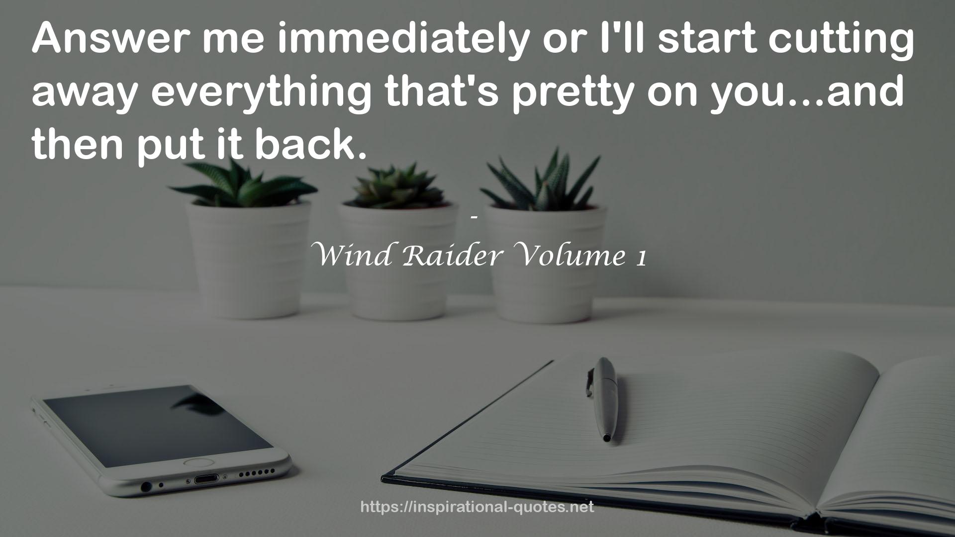 Wind Raider Volume 1 QUOTES