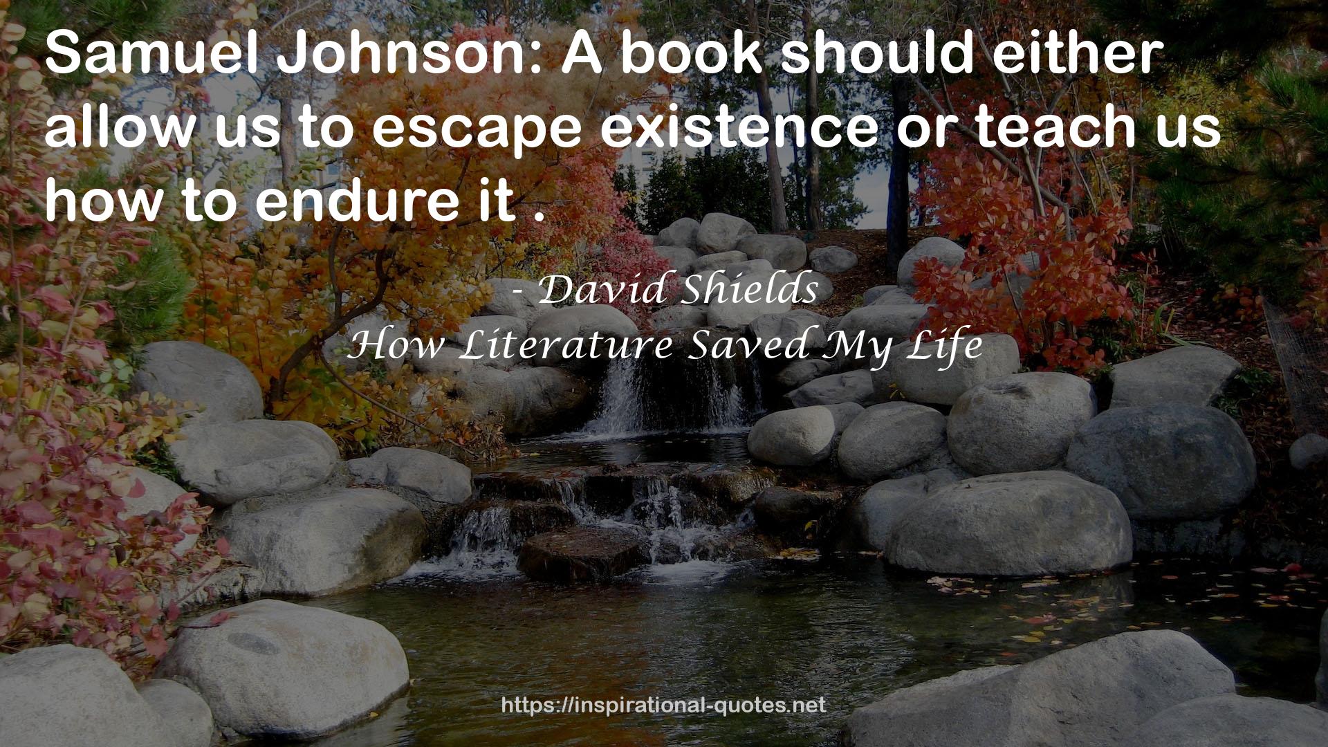 How Literature Saved My Life QUOTES