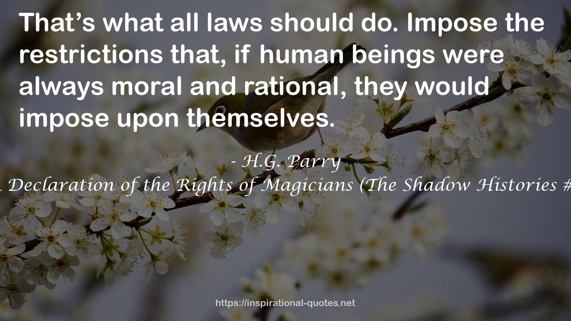 A Declaration of the Rights of Magicians (The Shadow Histories #1) QUOTES