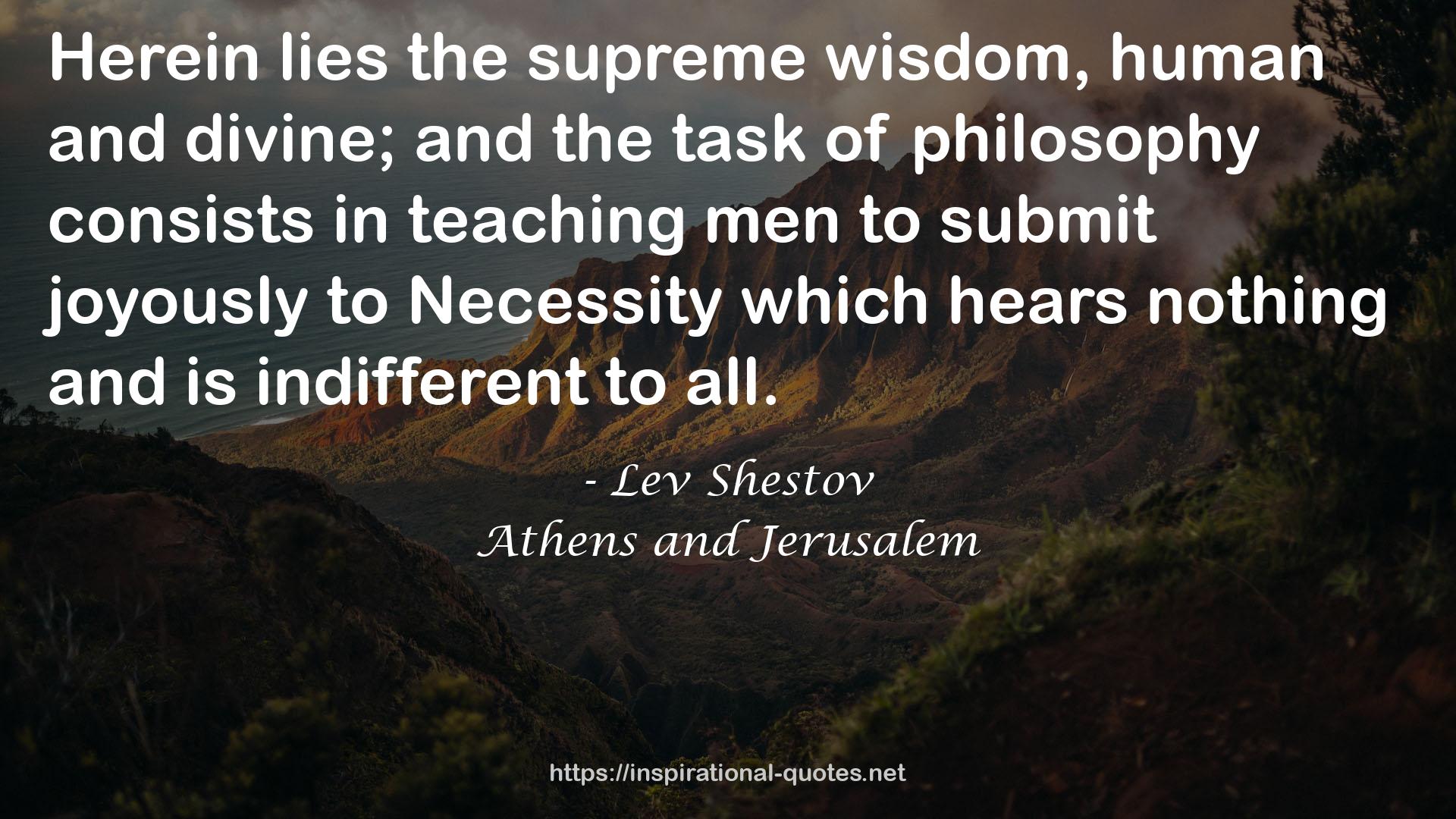 Athens and Jerusalem QUOTES