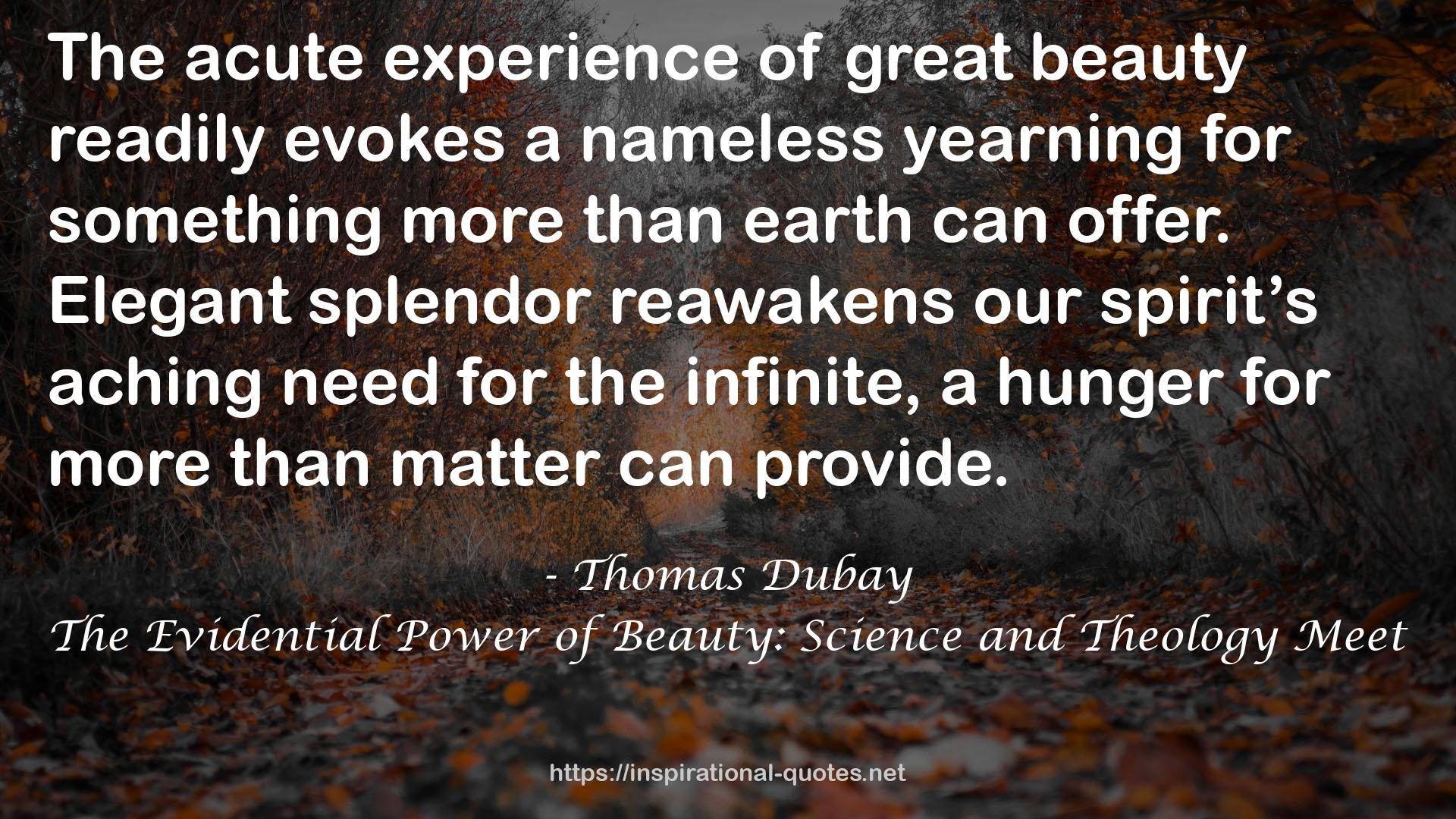 The Evidential Power of Beauty: Science and Theology Meet QUOTES