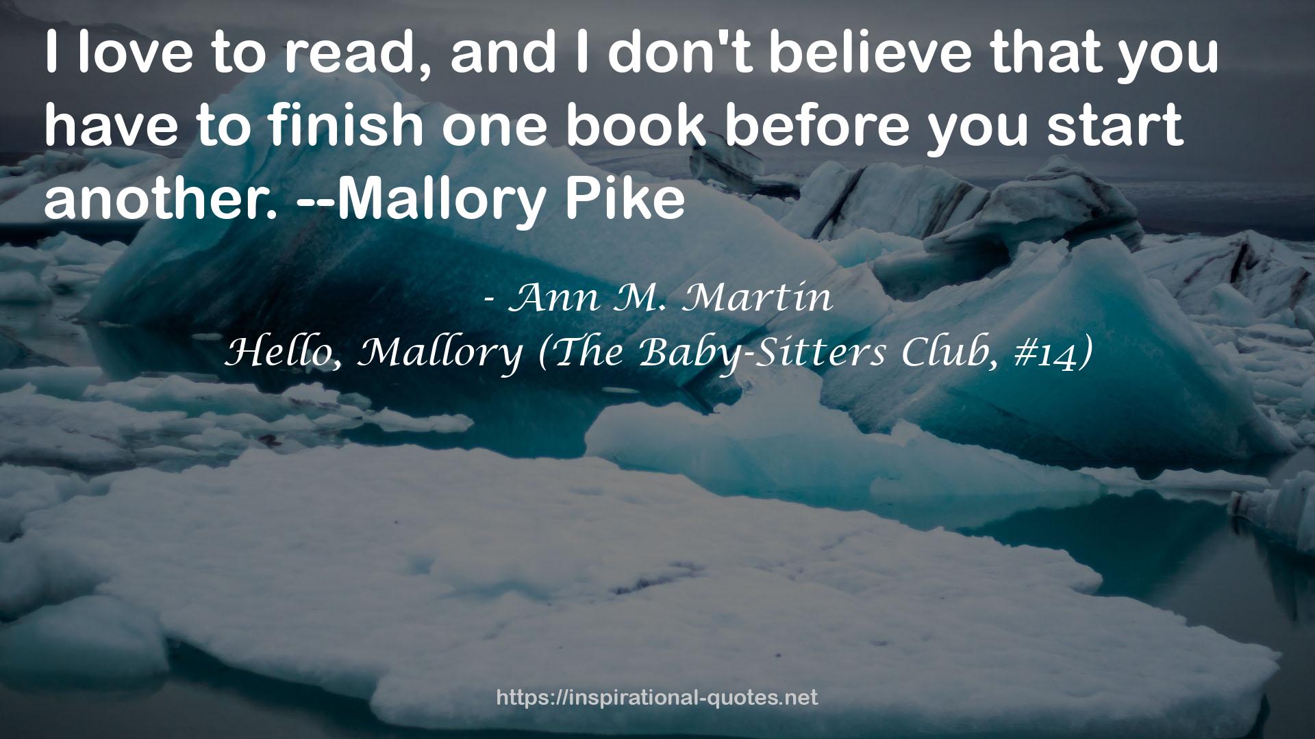 Hello, Mallory (The Baby-Sitters Club, #14) QUOTES