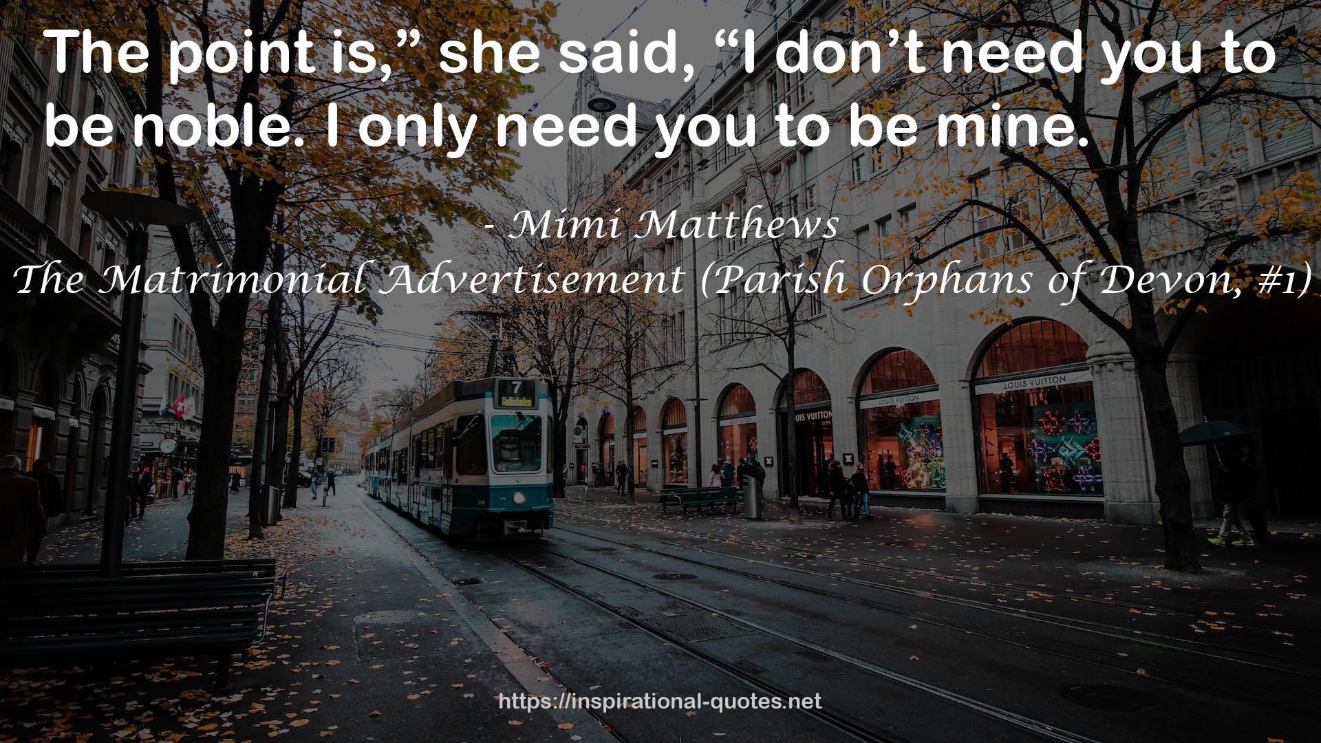 The Matrimonial Advertisement (Parish Orphans of Devon, #1) QUOTES