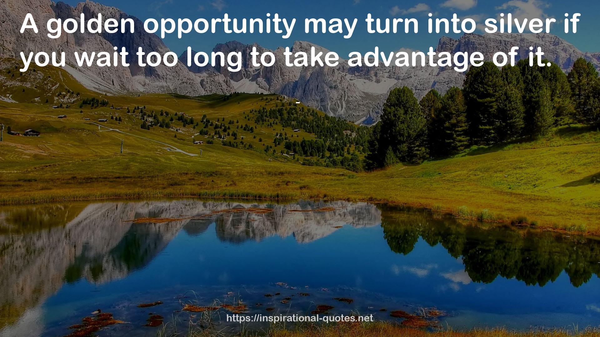 A golden opportunity  QUOTES