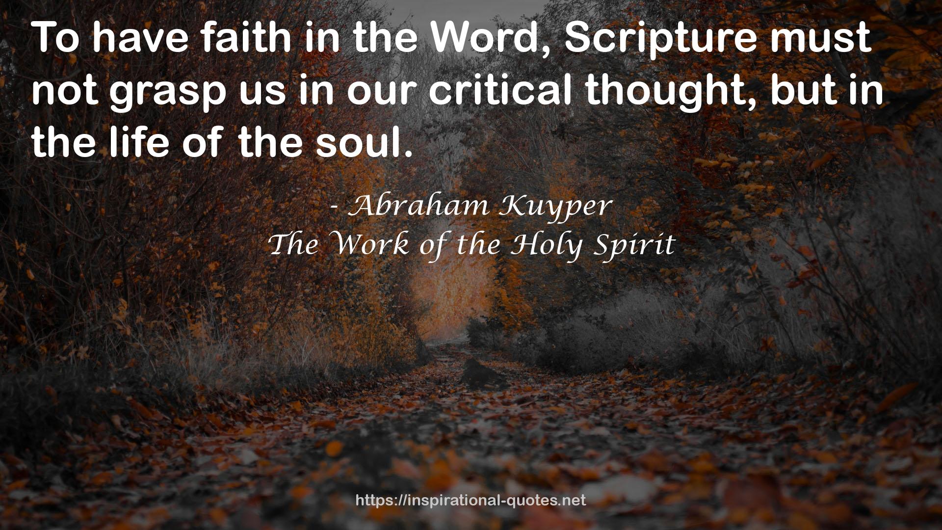 The Work of the Holy Spirit QUOTES