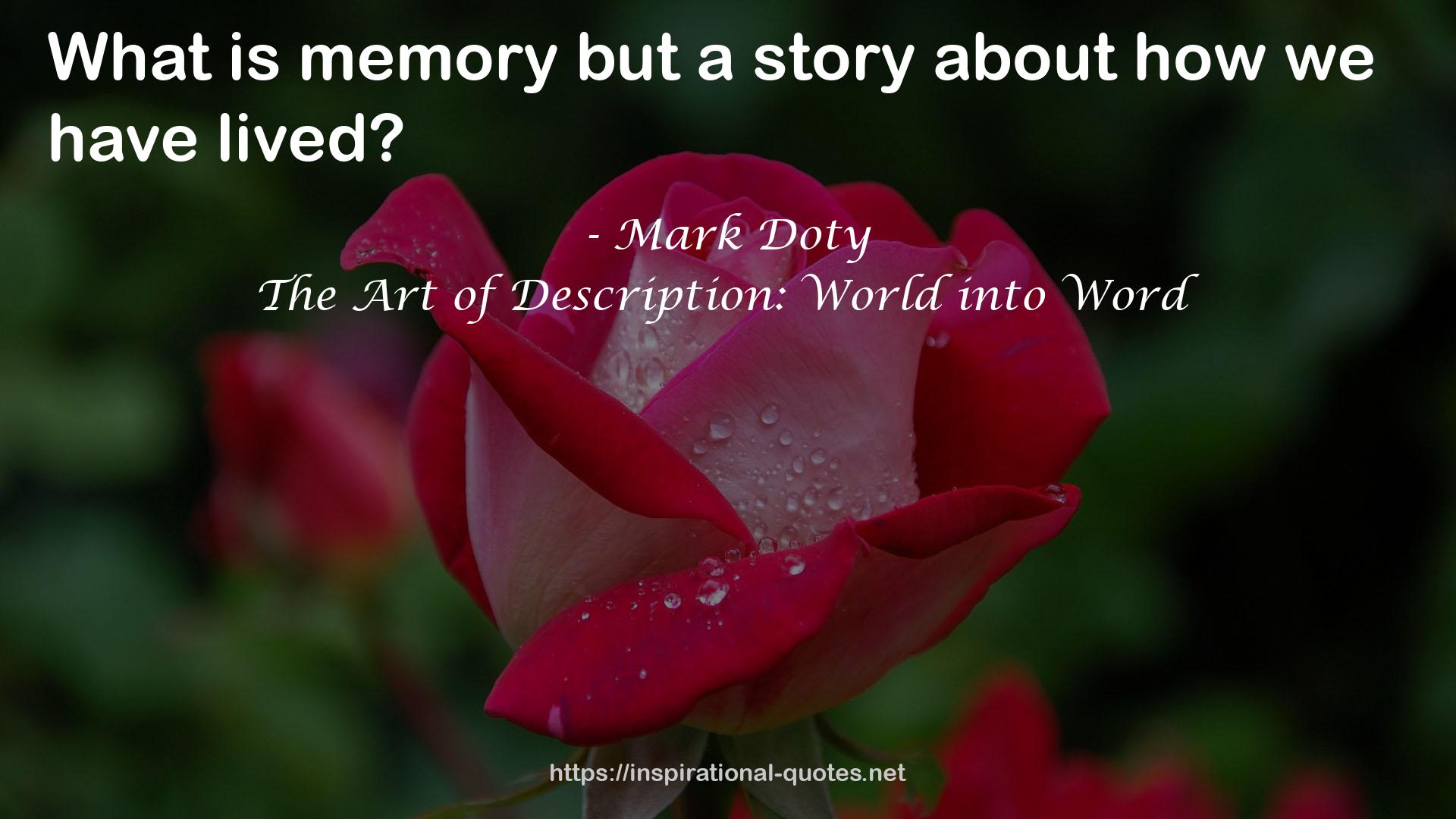 The Art of Description: World into Word QUOTES