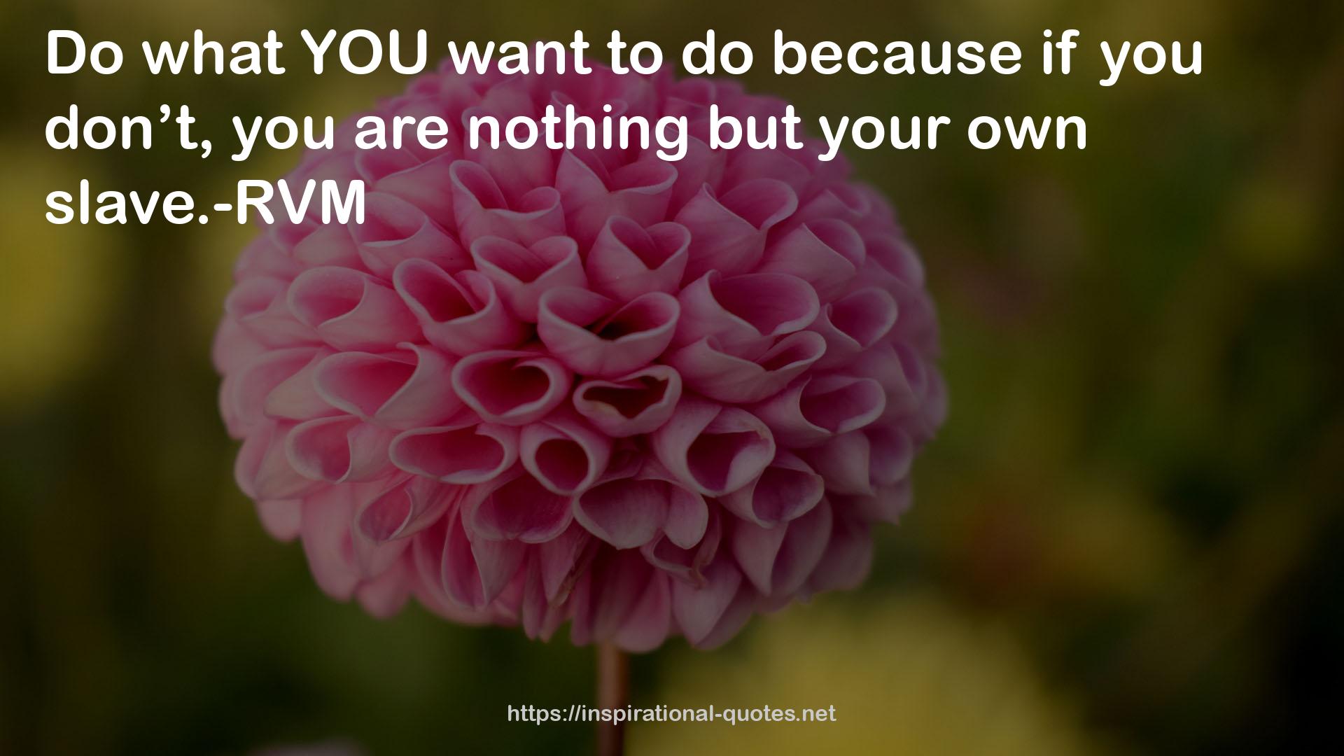 your own slave.-RVM  QUOTES