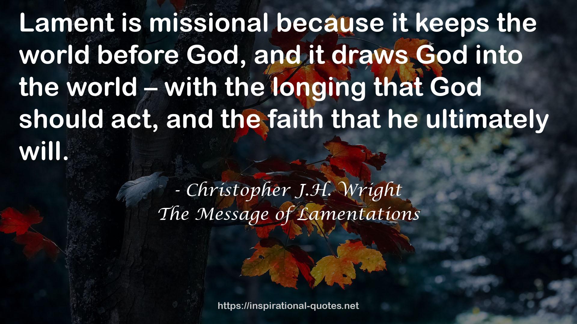 The Message of Lamentations QUOTES