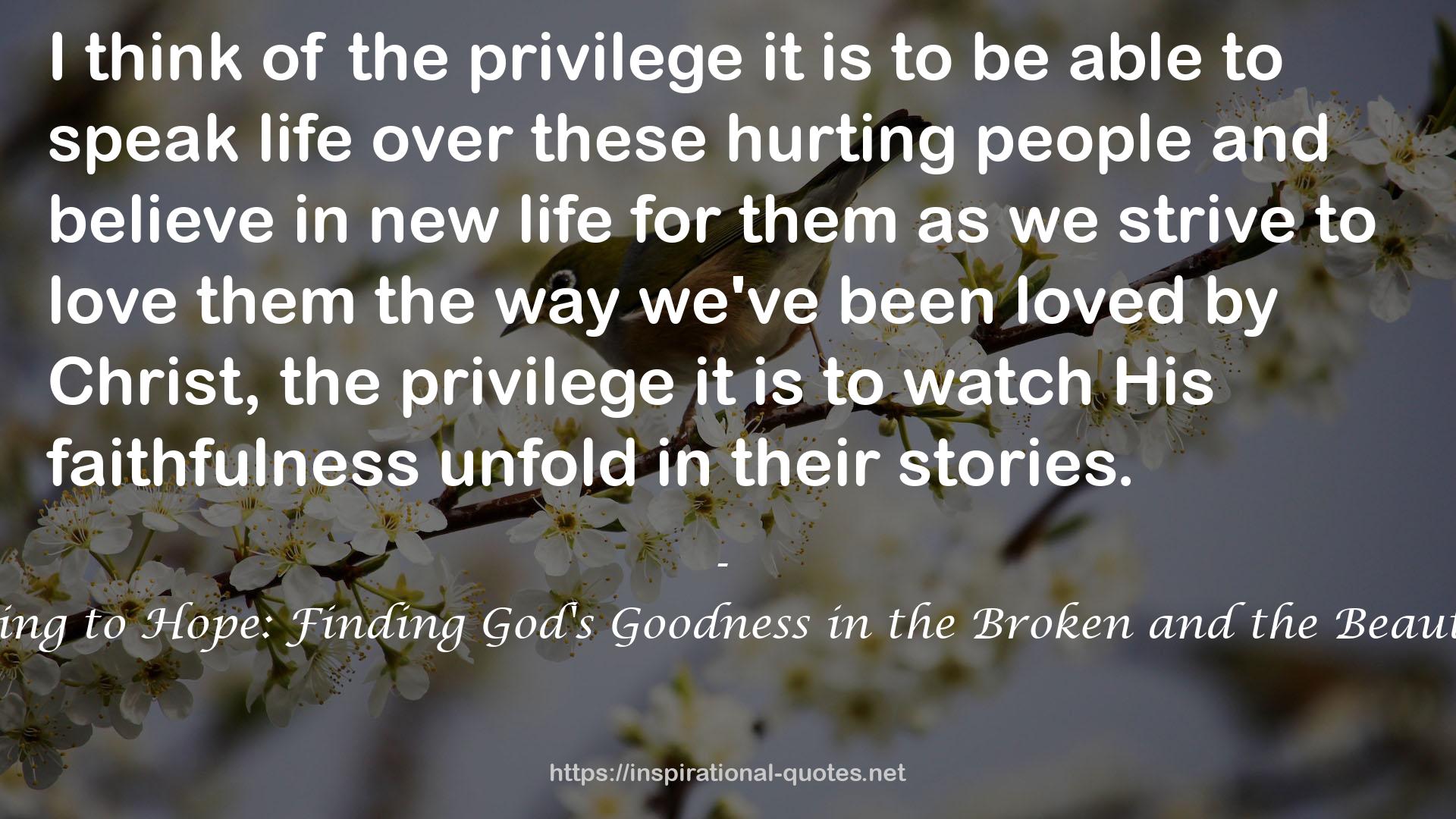 Daring to Hope: Finding God's Goodness in the Broken and the Beautiful QUOTES