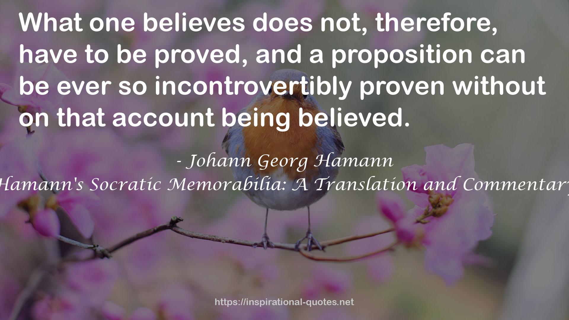 Hamann's Socratic Memorabilia: A Translation and Commentary QUOTES