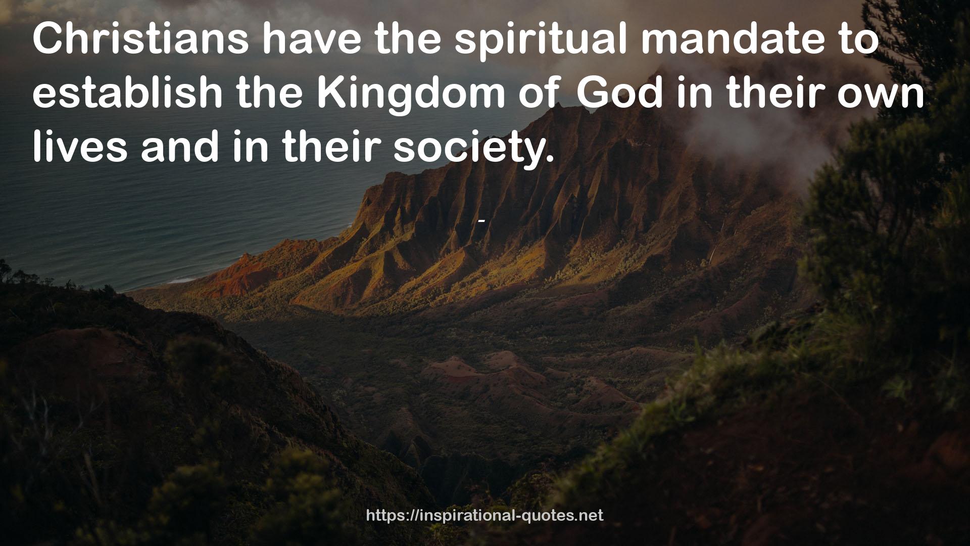 the spiritual mandate  QUOTES