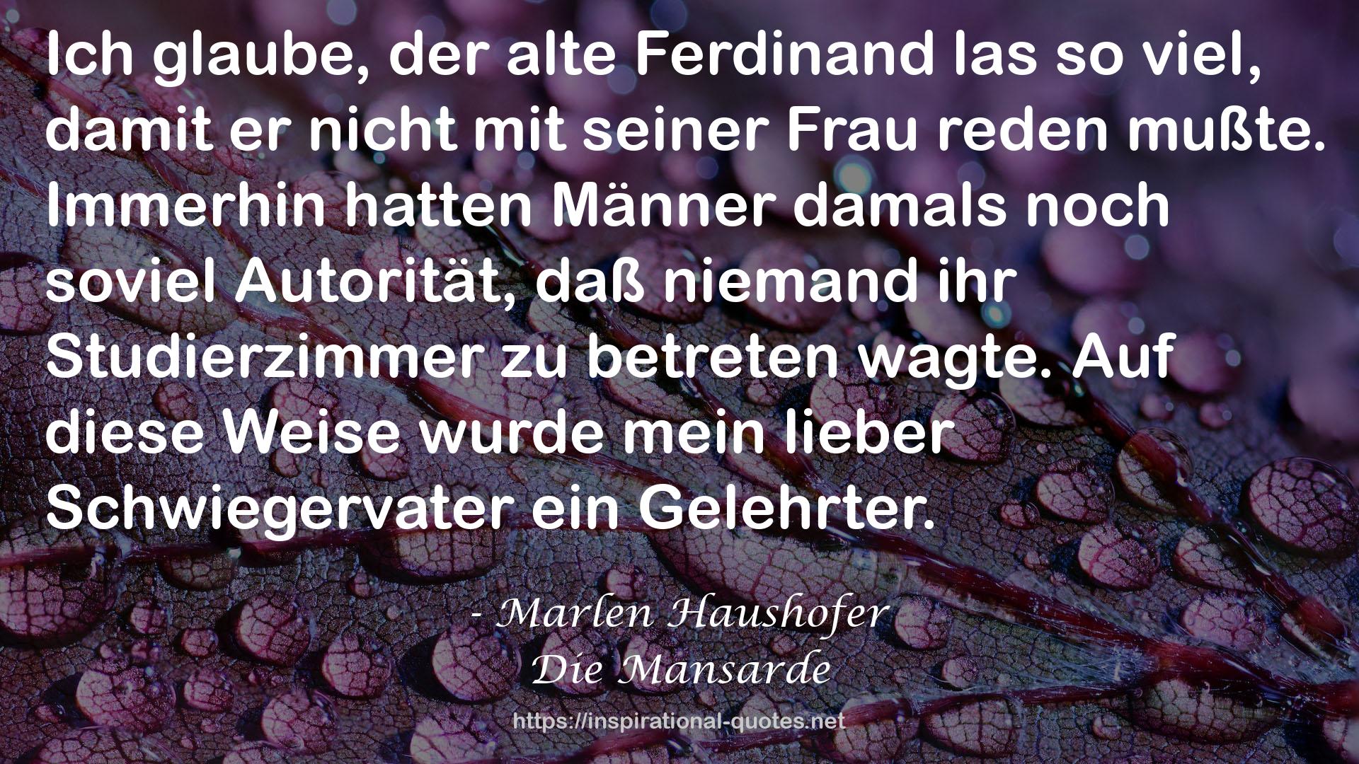 Die Mansarde QUOTES