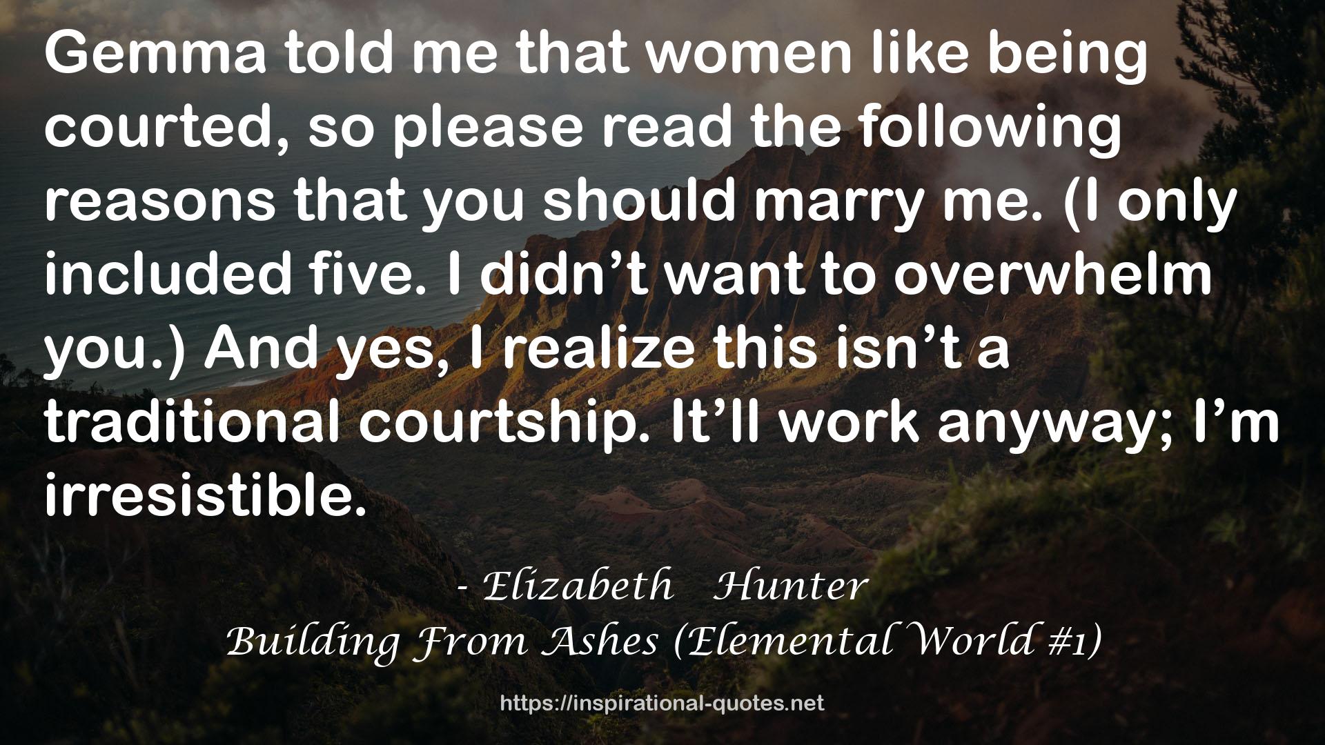 Building From Ashes (Elemental World #1) QUOTES