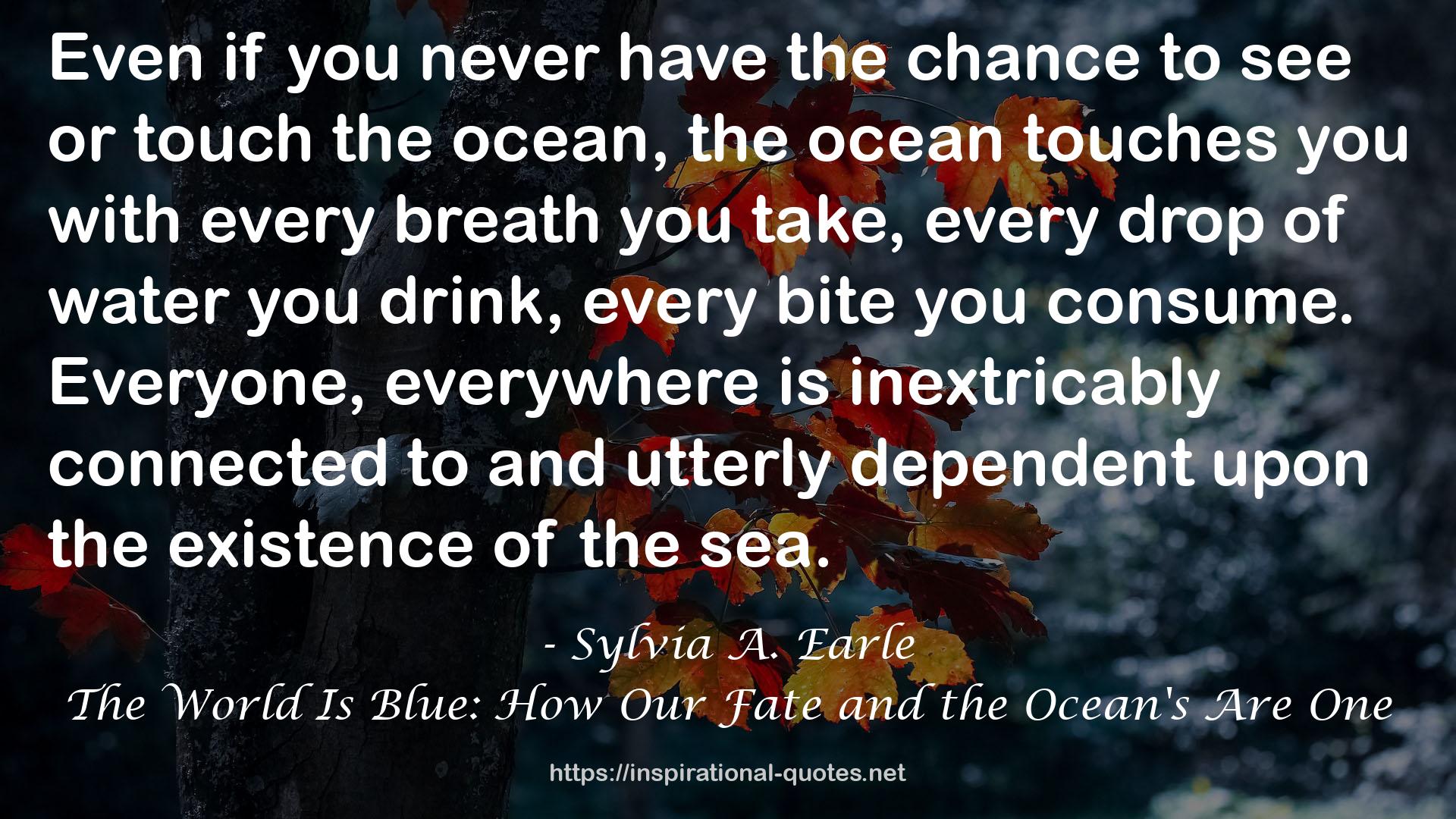 The World Is Blue: How Our Fate and the Ocean's Are One QUOTES