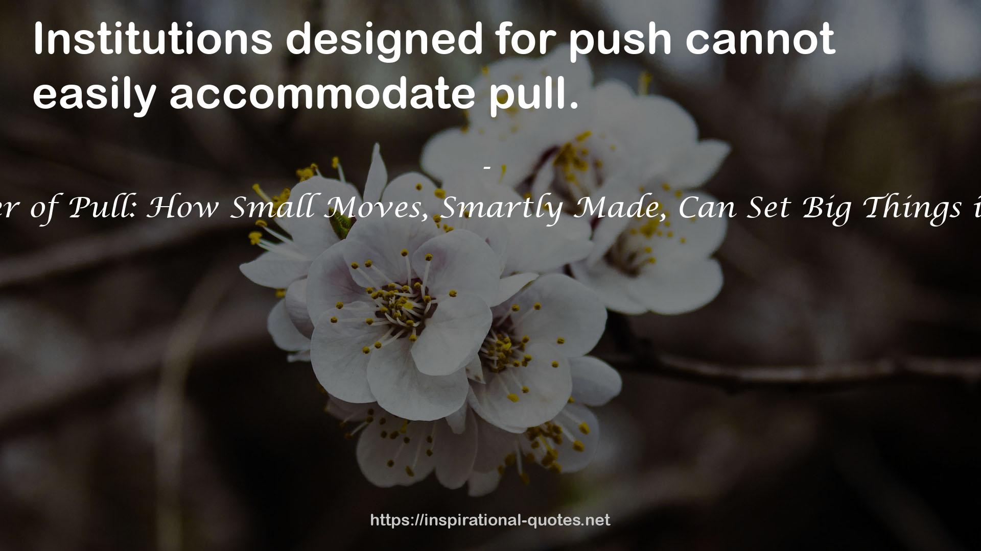 The Power of Pull: How Small Moves, Smartly Made, Can Set Big Things in Motion QUOTES