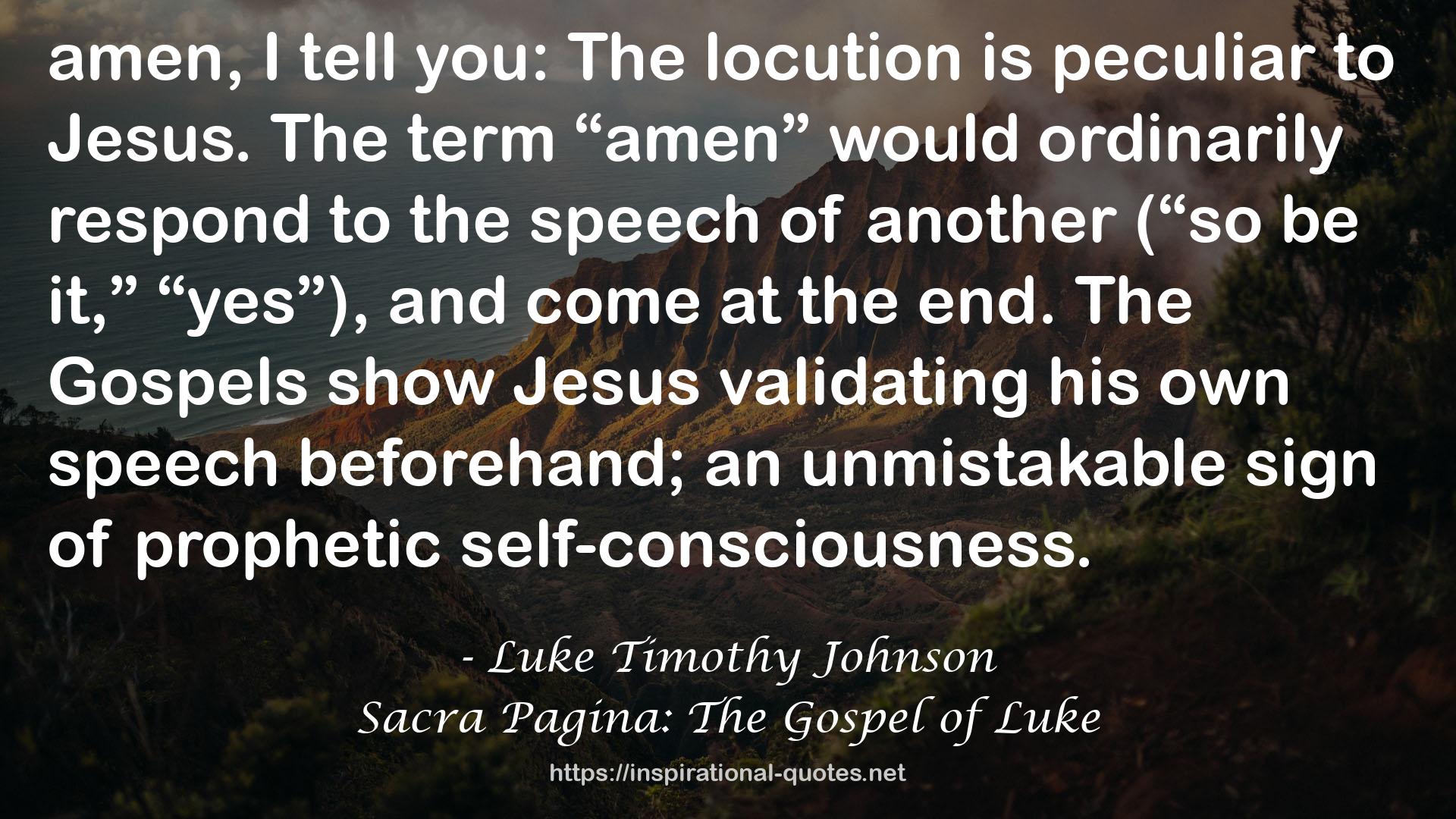 Sacra Pagina: The Gospel of Luke QUOTES